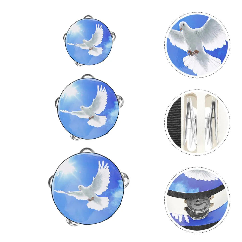 UPKOCH 3pcs Kids & Adult Tambourine Set -6'',8'', 10" Handheld Percussion Instruments with Double Row Jingle, Perfect for Beginners, Music Classes, and Parties - Image 8
