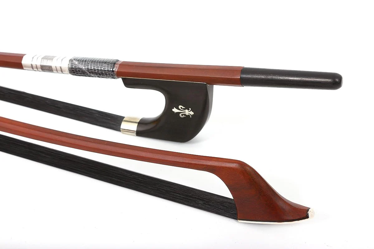 Upright Double Bass German Bow 3/4 size Powerful Sound Black Natural Mongolia Horse Hair Brazilwood stick Well balance Ebony frog Nice shell inlay(black hair) black hair - Image 6