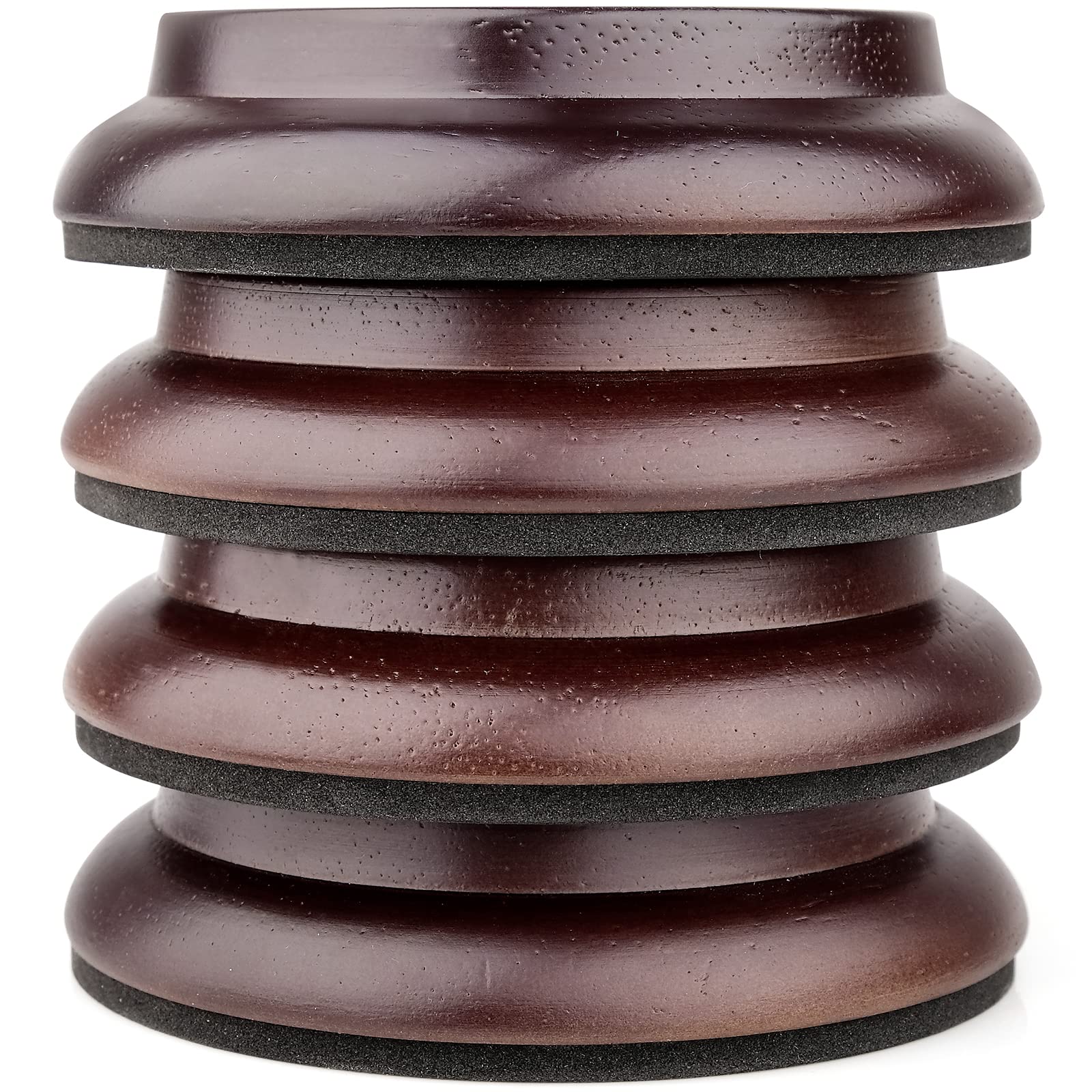 Upright Piano Caster Cups,Eison Solid Sapeliwood Piano Caster Piano Leg Floor Protectors with Non-Slip & Anti-Noise Foam for Hardwood Floor (Dark Brown) Dark Brown - Image 6