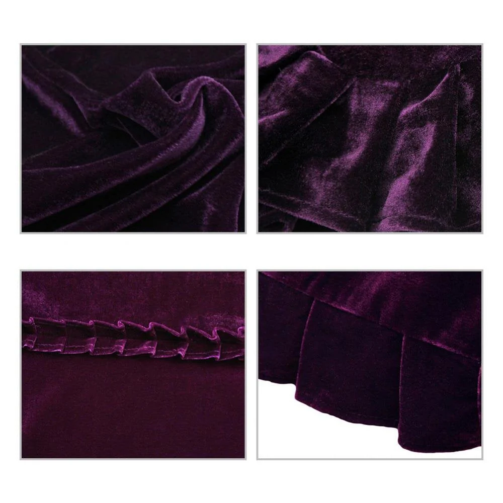 Upright Piano Cover, Colorfast Pleuche Full Piano Dust Proof Decorated Cover(Purple) - Image 3