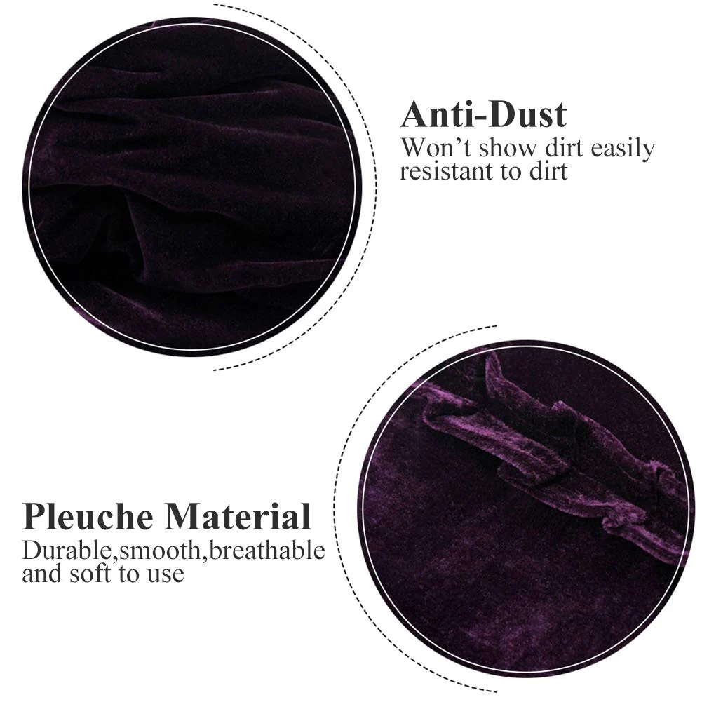 Upright Piano Cover, Colorfast Pleuche Full Piano Dust Proof Decorated Cover(Purple) - Image 6