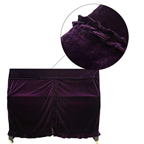 Upright Piano Cover, Colorfast Pleuche Full Piano Dust Proof Decorated Cover(Purple) - Image 8