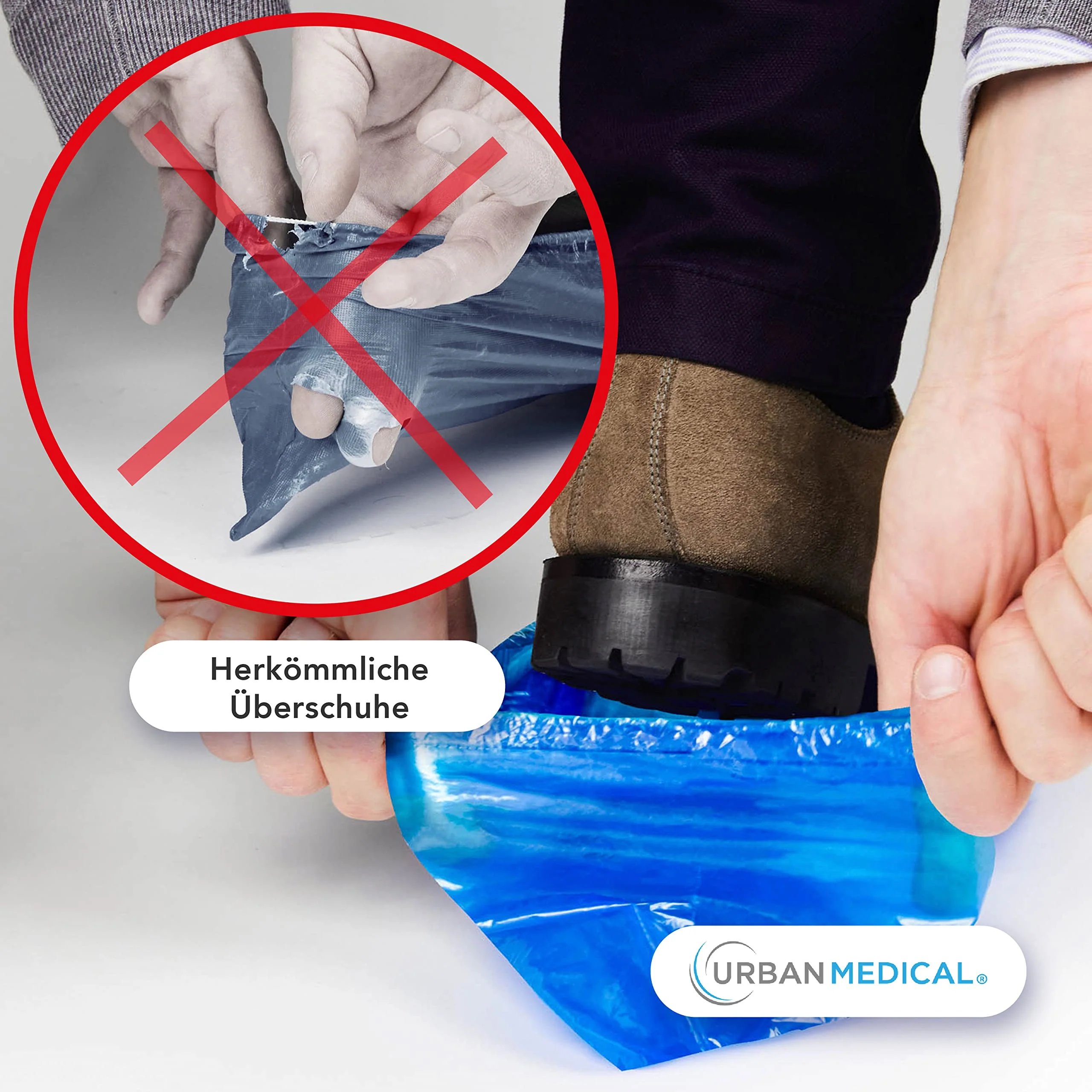 URBAN MEDICAL 100 x Waterproof 5.5 g Disposable / Reusable Shoe Covers - Solid Dry - Tear-Resistant & Puncture Proof - Overshoes for Indoor and Outdoor Use - One Size - Image 4