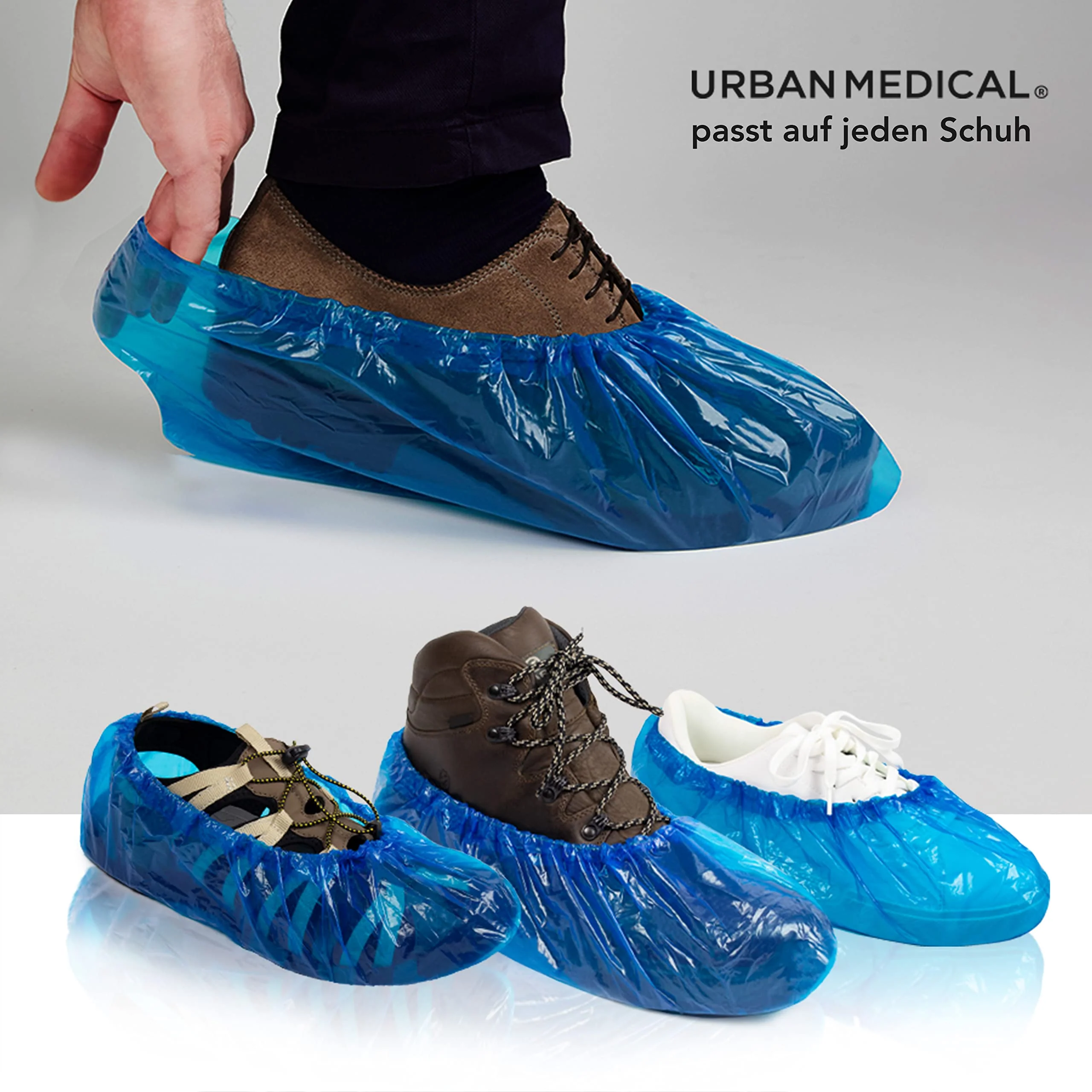 URBAN MEDICAL 100 x Waterproof 5.5 g Disposable / Reusable Shoe Covers - Solid Dry - Tear-Resistant & Puncture Proof - Overshoes for Indoor and Outdoor Use - One Size - Image 6