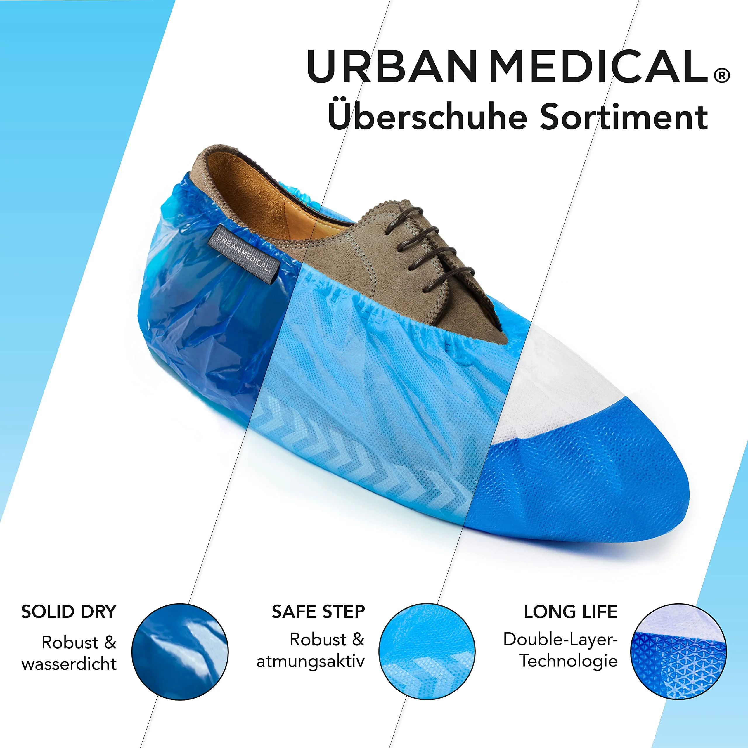 URBAN MEDICAL 100 x Waterproof 5.5 g Disposable / Reusable Shoe Covers - Solid Dry - Tear-Resistant & Puncture Proof - Overshoes for Indoor and Outdoor Use - One Size - Image 8