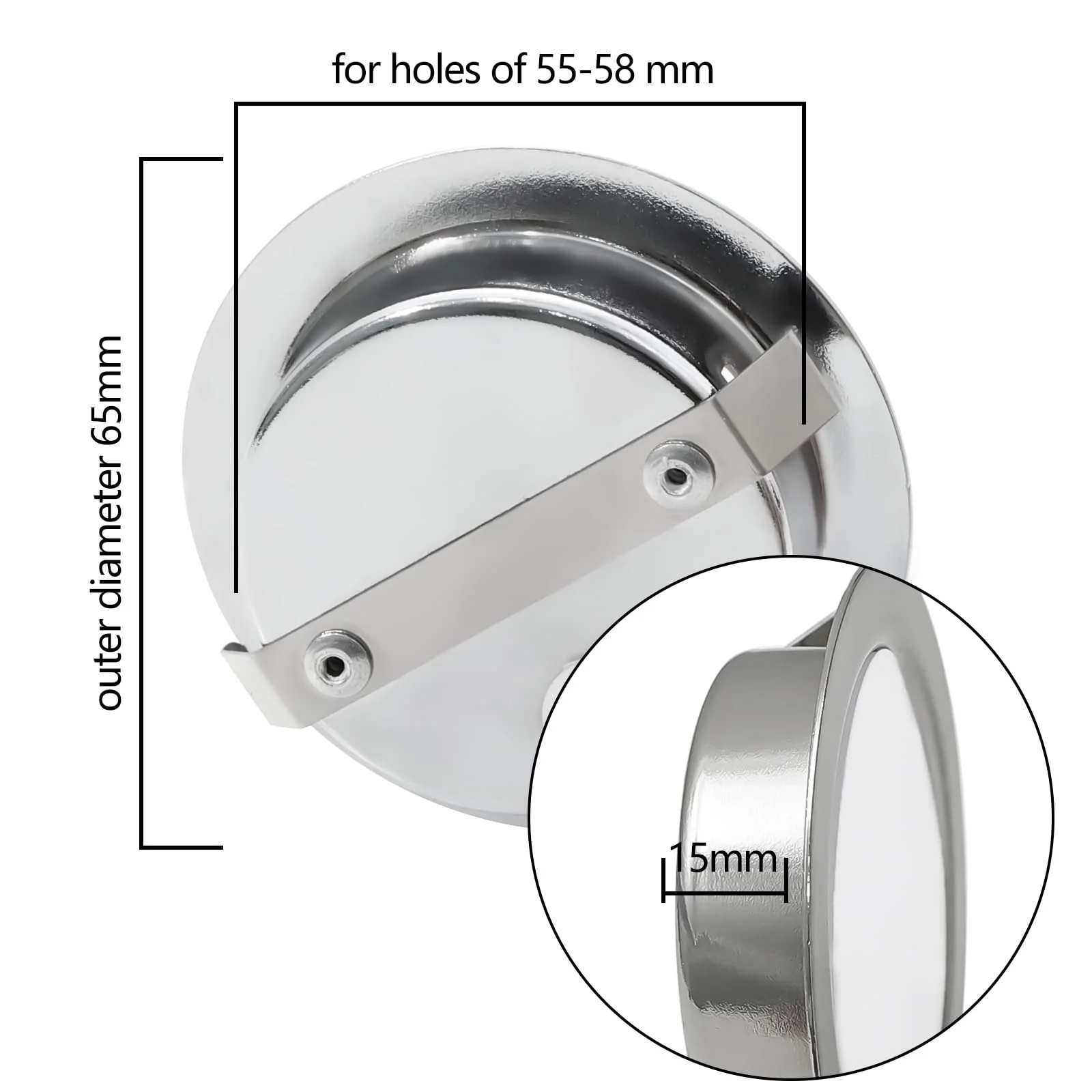 URing Set of 3 LED Recessed Spotlights 12 V 3000 K Warm White 3.5 W, Flat 12 V 300 LM Bore Hole 55-58 mm and 15 mm, Dimmable Furniture Recessed Spotlights, LED Spot 12 V with 2 m Cable, Nickel 3000K Warmweiß - Image 4