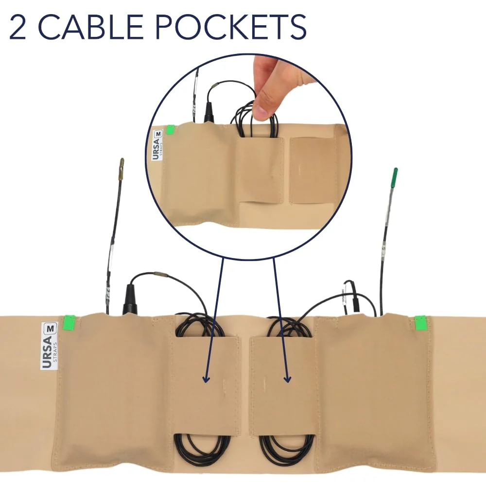 URSA Double Pouch Waist Strap - Ultra Slim, Breathable & Stretchy Microphone Transmitter Straps. Compatible with Most Transmitter/Receivers (Beige, Medium Waist) Beige - Image 5