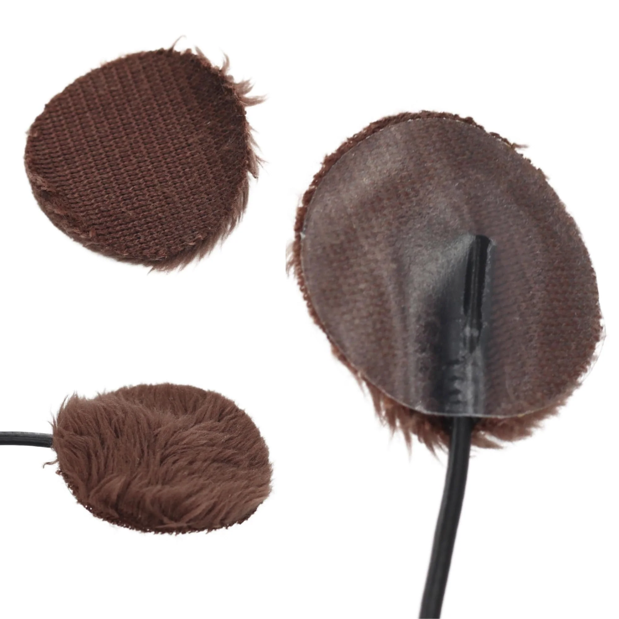 URSA Plush Circles - 5mm length short fur LAV covers. Reusable & Super Soft. 25mm Diameter (100x Circles, Brown) 100x Circles - Image 2