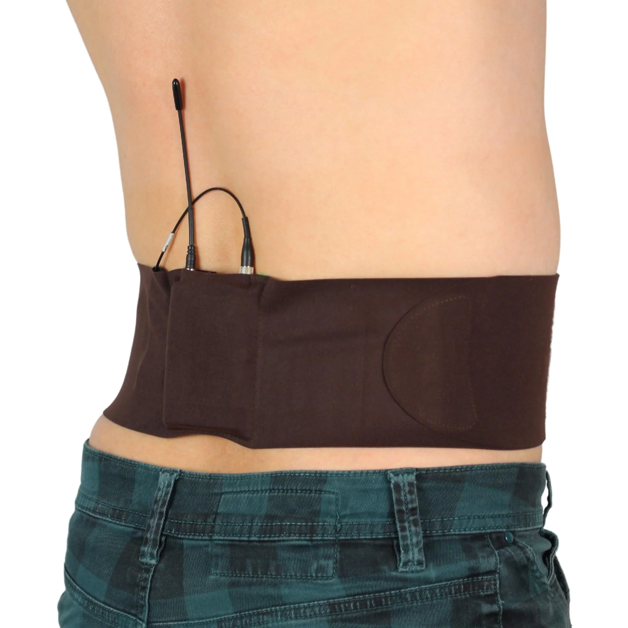 URSA Waist Strap - Ultra Slim, Breathable & Stretchy Microphone Transmitter Straps. Compatible with Most Transmitter/Receivers (Brown, Medium Waist - Big Pouch) - Image 8