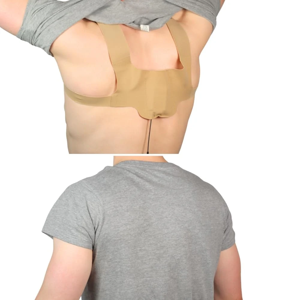 URSA X Strap: One-Piece Harness for Microphone Transmitters and Lav Mics. Multiple LAV Pouches. Compatible with URSA MiniMounts. For Sports/Active Shoots (Beige, Large) Beige - Image 4