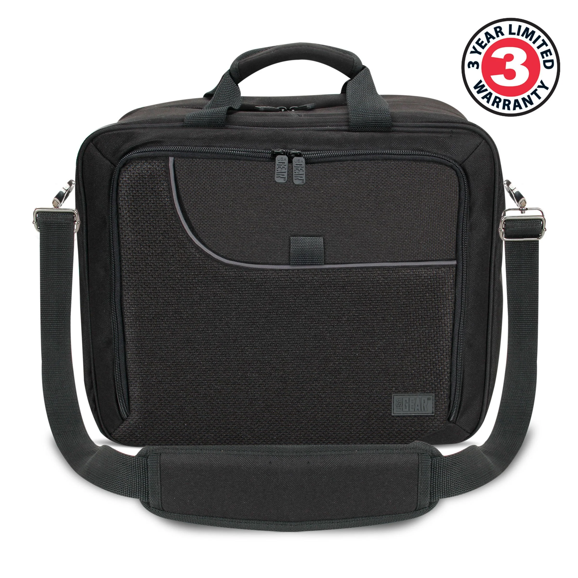 USA Gear Compact Audio DJ Mixer Case - Mixer Bag with Custom Storage for Cables & Microphones Compatible with Behringer Xenyx 802, 502, 1002, Q802USB & More - Scratch & Water Resistant (Black) Black - Image 9