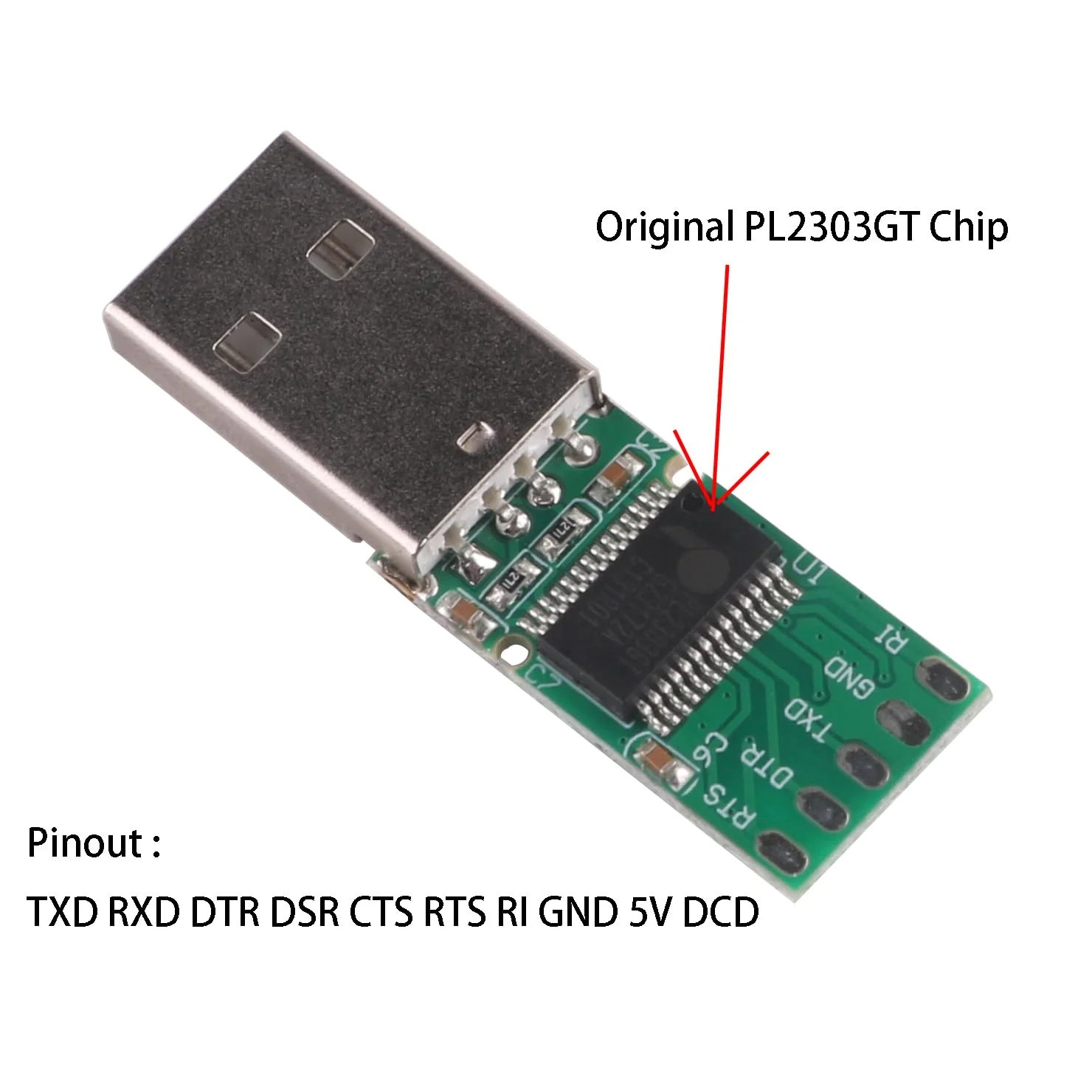 Usangreen PL2303GT USB RS232 to DB9 Cross Wired Rollover Null Modem Cable (Null modem pinout: 2-TXD, 3-RXD 5-GND, 7-CTS. 8-RT) Null modem pinout: 2-TXD, 3-RXD 5-GND, 7-CTS. 8-RT - Image 4