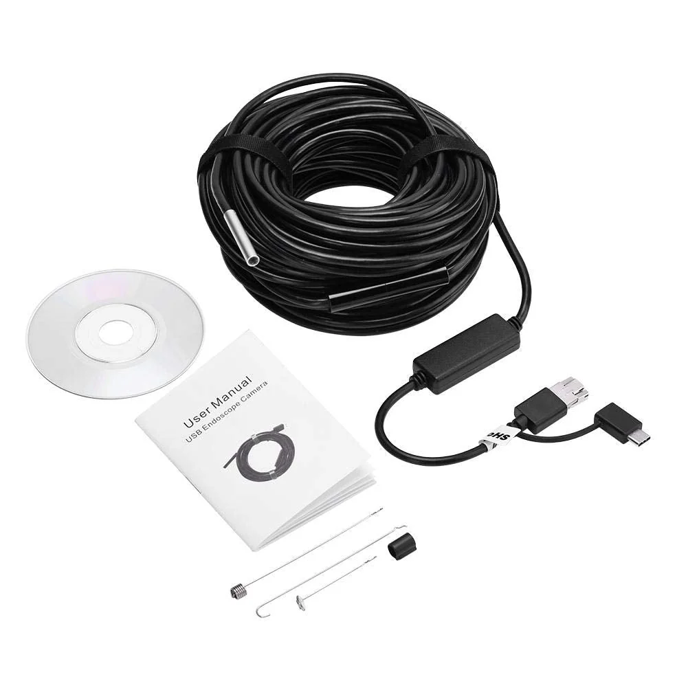 USB 2.0 Endoscope, Akozon 3-in-1 Endoscope Inspection Camera 5.5 mm - 20 m Snake USB 720p Megapixel HD IP67 Waterproof Snake Camera 6 Adjustable LED Light for Smart Android Tab - Image 10