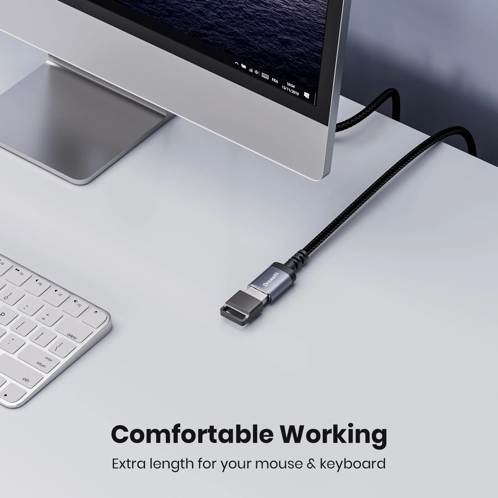 USB 3.0 Extension Cable 1 m, 5 Gbps Type A Male to Female Extension Cable Braided Compatible with USB Keyboards, Mice, Xbox, Flash Drives, Hard Drives, Printers etc. - Image 4