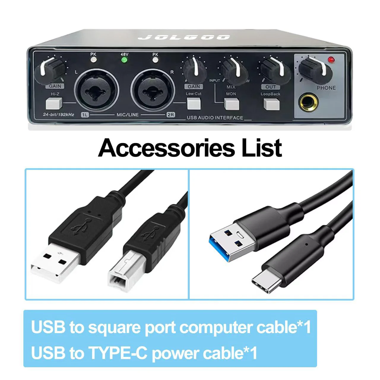 USB Audio Interface, 24-Bit/192kHz Plug & Play Sound Card for Recording – XLR/Line In, Headphone Out, Low Latency, Compatible with PC, Mac, Smartphone - Image 6