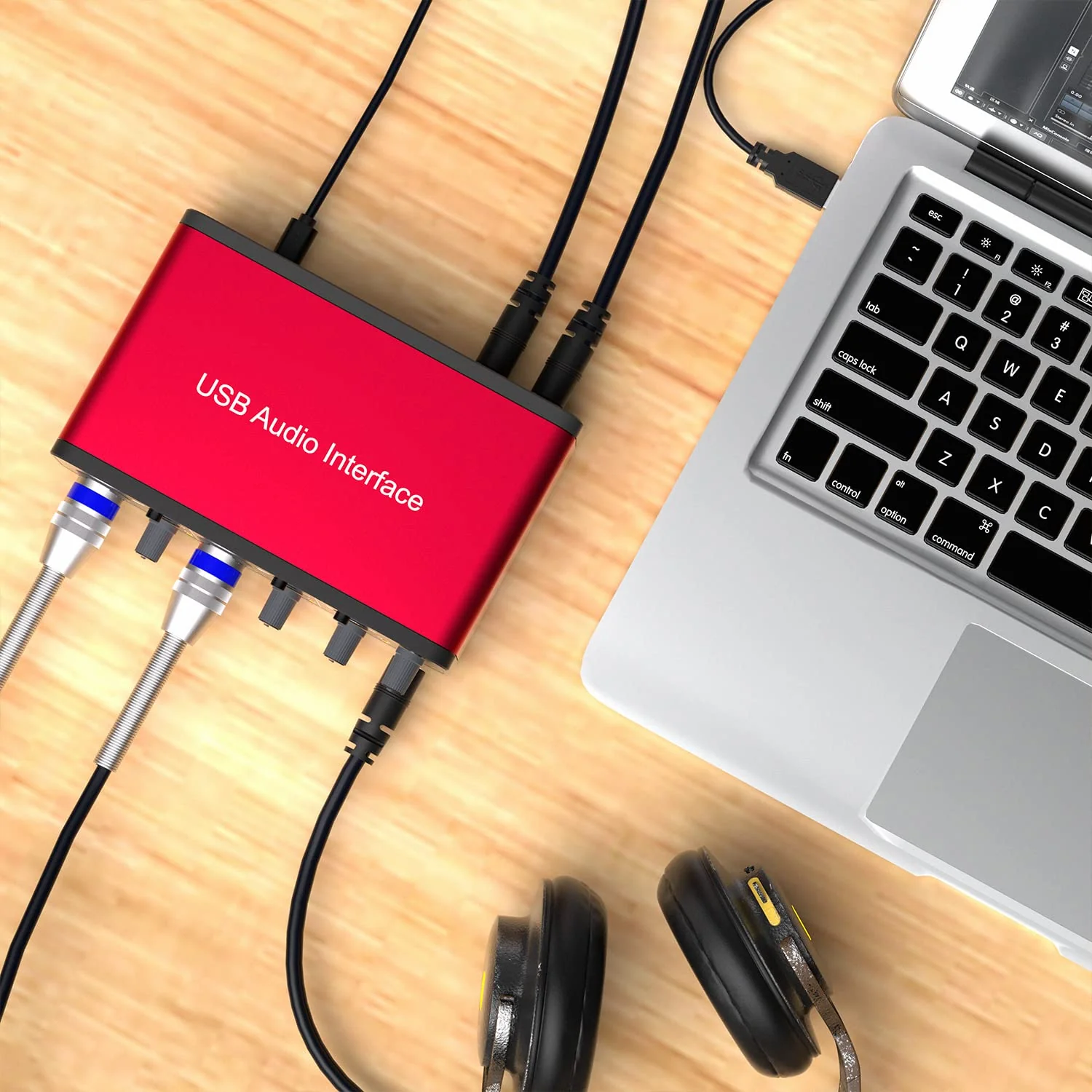 USB Audio Interface 24Bit/192kHz for Recording Podcasting and Streaming, 48V Phantom Power, whit XLR Cable(No Software Included) (192kHz Audio Interface) - Image 4