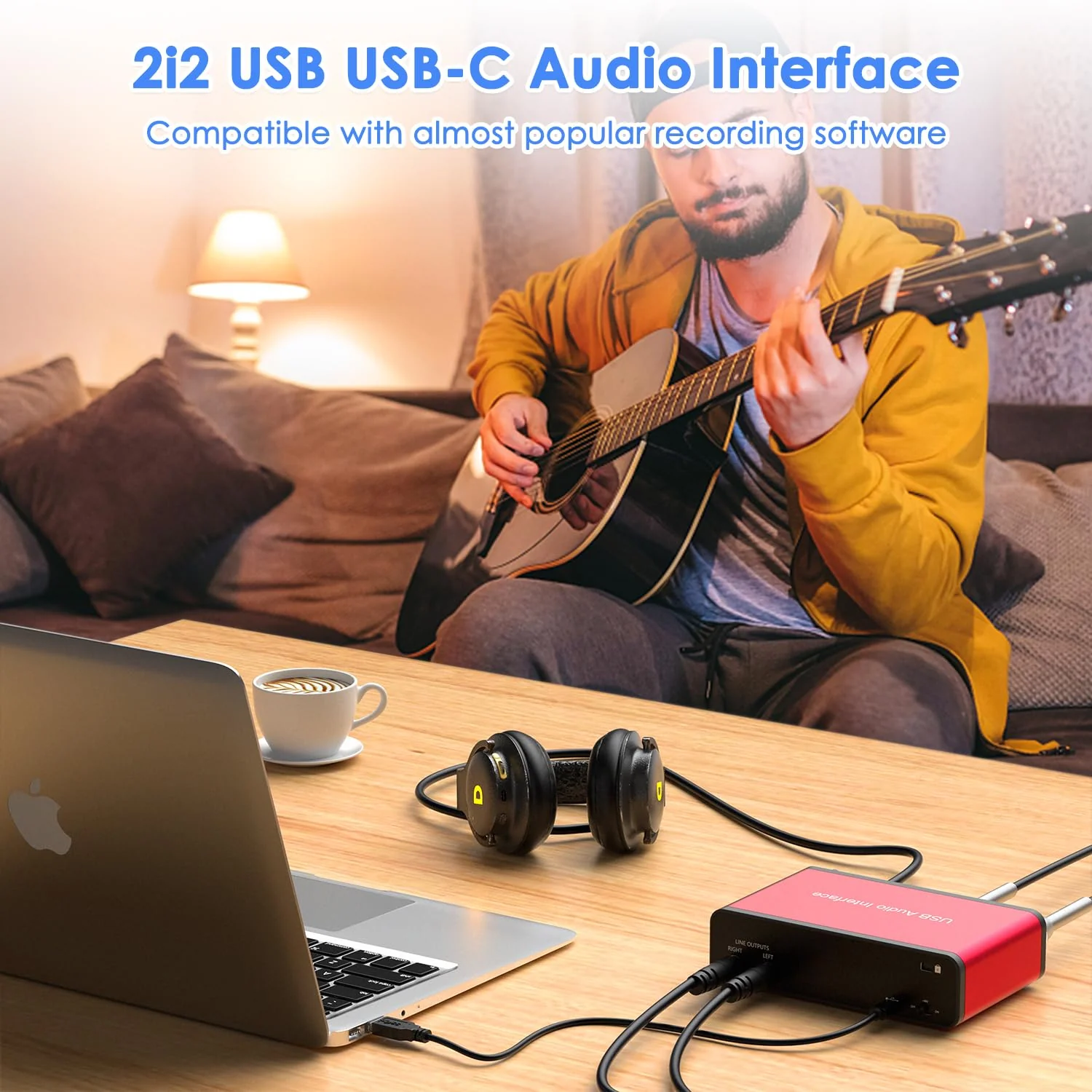 USB Audio Interface 24Bit/192kHz for Recording Podcasting and Streaming, 48V Phantom Power, whit XLR Cable(No Software Included) (192kHz Audio Interface) - Image 5