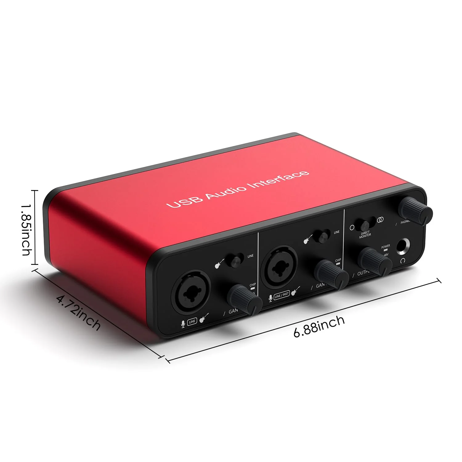 USB Audio Interface 24Bit/192kHz for Recording Podcasting and Streaming, 48V Phantom Power, whit XLR Cable(No Software Included) (192kHz Audio Interface) - Image 7