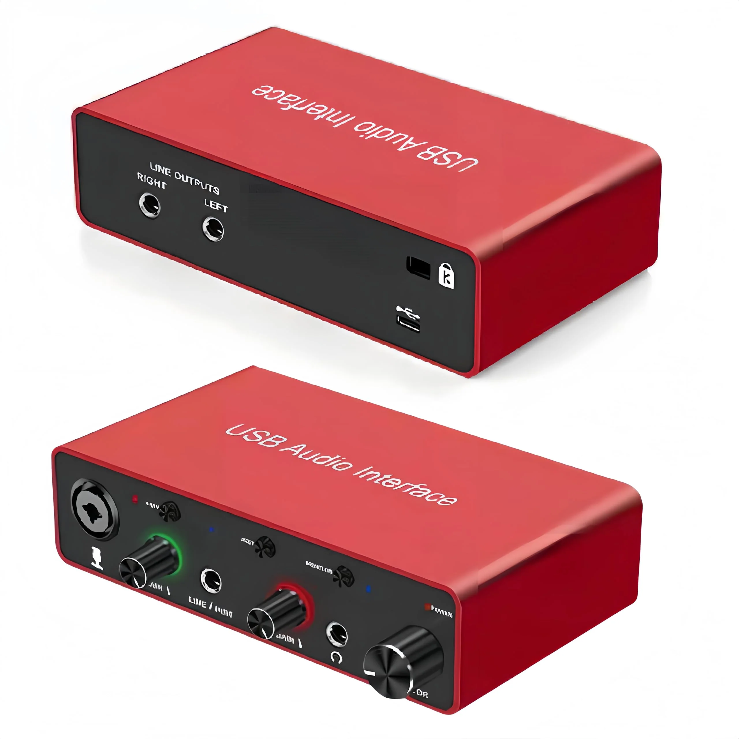 USB Audio Interface for PC, 48V Phantom Power Audio Interface for Computer Recording Music, Podcasting, and Streaming, 24-Bit/192kHz, XLR & 1/4” Combo Connectors, LINE/INST Input - Image 5