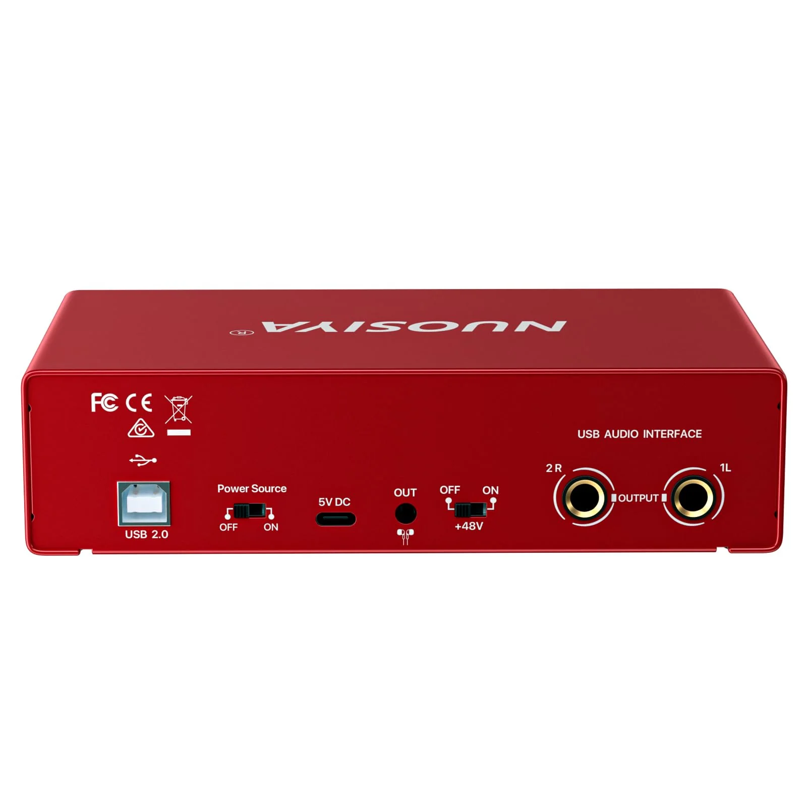 USB Audio Interface for PC Computer Recording Music, Red 2x2 Guitar Audio Interface for Mac 24Bit/192kHz Podcasting Streaming for Vocalist Producer with 48V Phantom Power - Image 9