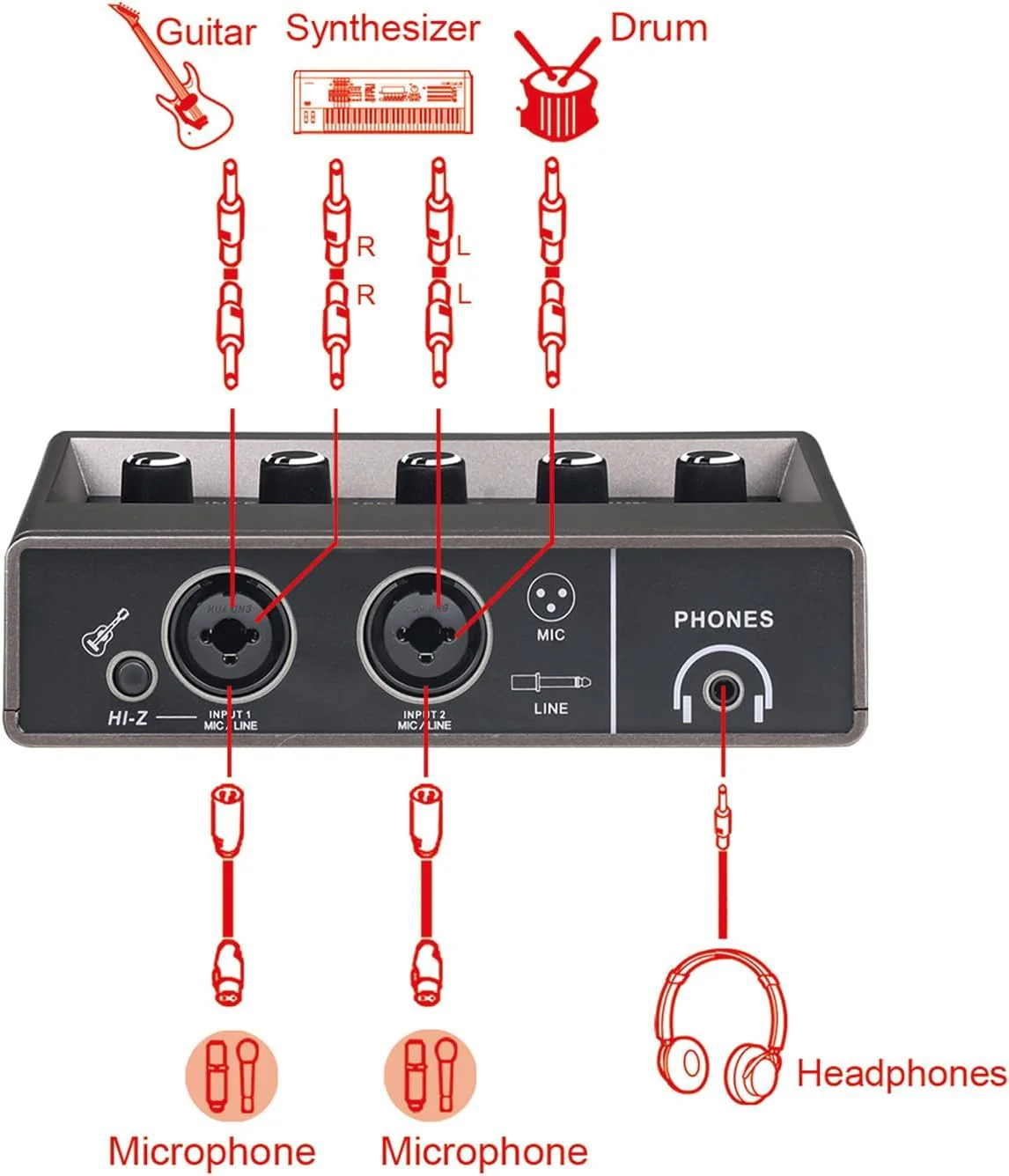 USB Audio Interface for PC with Touch Model, AudioBox Mic Preamps 16 bit/48 kHz Phantom Power XLR 48V Audio Interface for Recording Music, Live Streaming and Podcasting Recording Q16 - Image 6