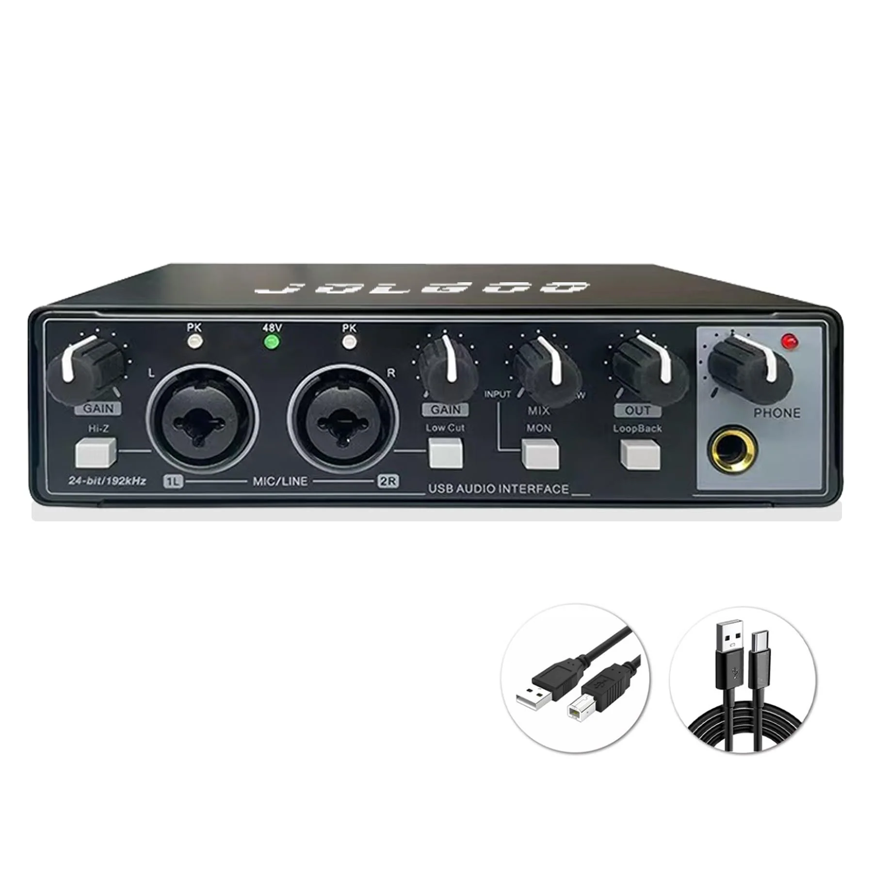 USB Audio Interface for Recording Music, 24-Bit/192kHz, Plug and Play Audio Interface for PC, Mac, and Smartphone – Low Latency, XLR/Line In, Headphone Out - Image 6