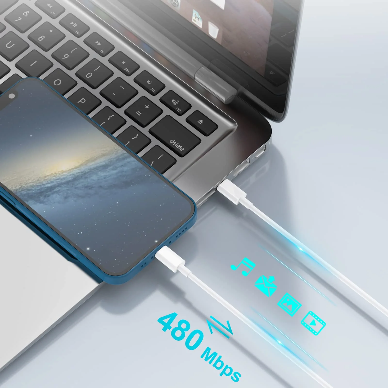 USB C Cable 2 Pieces 1.8 m 60 W USB C to USB C Fast Charging Cable for iPhone 15/15Pro/15ProMax, Samsung S23/S22/S21 Series, Huawei P50 P40 P30 Type-C Devices etc Pack of 2, 1.8 yards - Image 5
