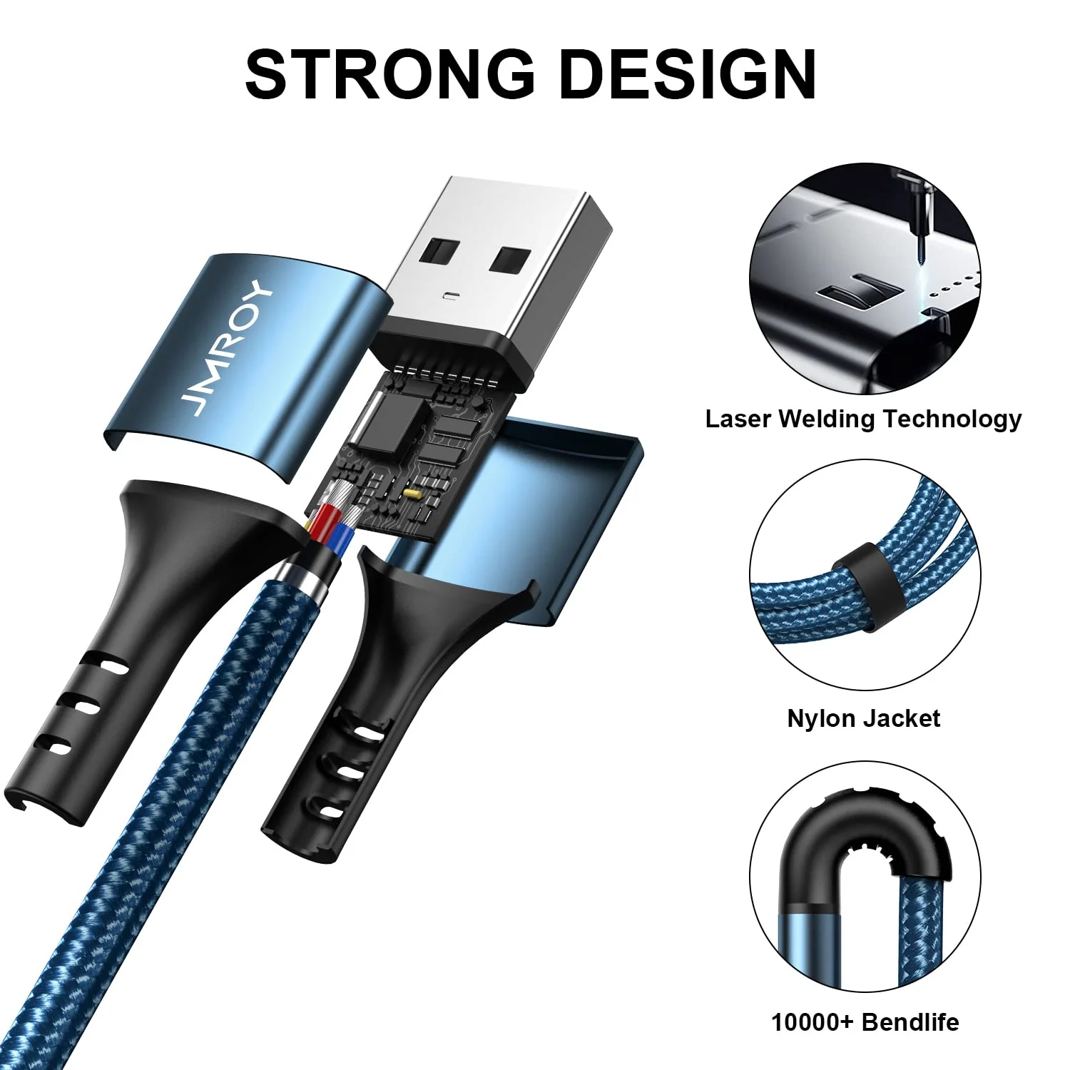 USB C Cable 3.1A Fast Charging Cable Type C Charging Cable for Samsung Galaxy A51 A50 A41 A40 A71 A21s A20 A20e S8 S9 S10 S20 fe, Note 10 9 8, Huawei P40 P30. P20 P10 P9 (1M) 1m gray - Image 4
