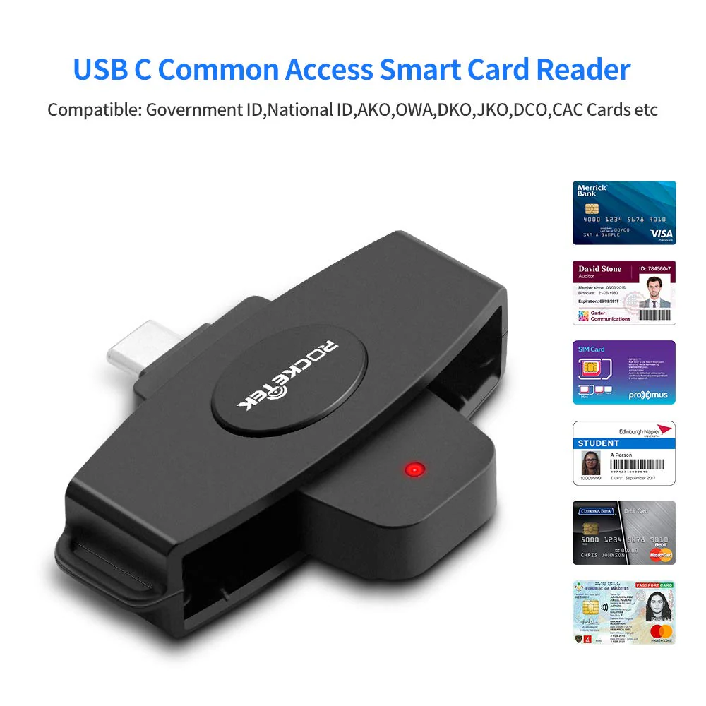 USB C DOD Military USB Common Access CAC Smart Card Reader and SIM Card Reader ID CAC Card Reader,Compatible with Mac Os, Windows,Linux - Image 2