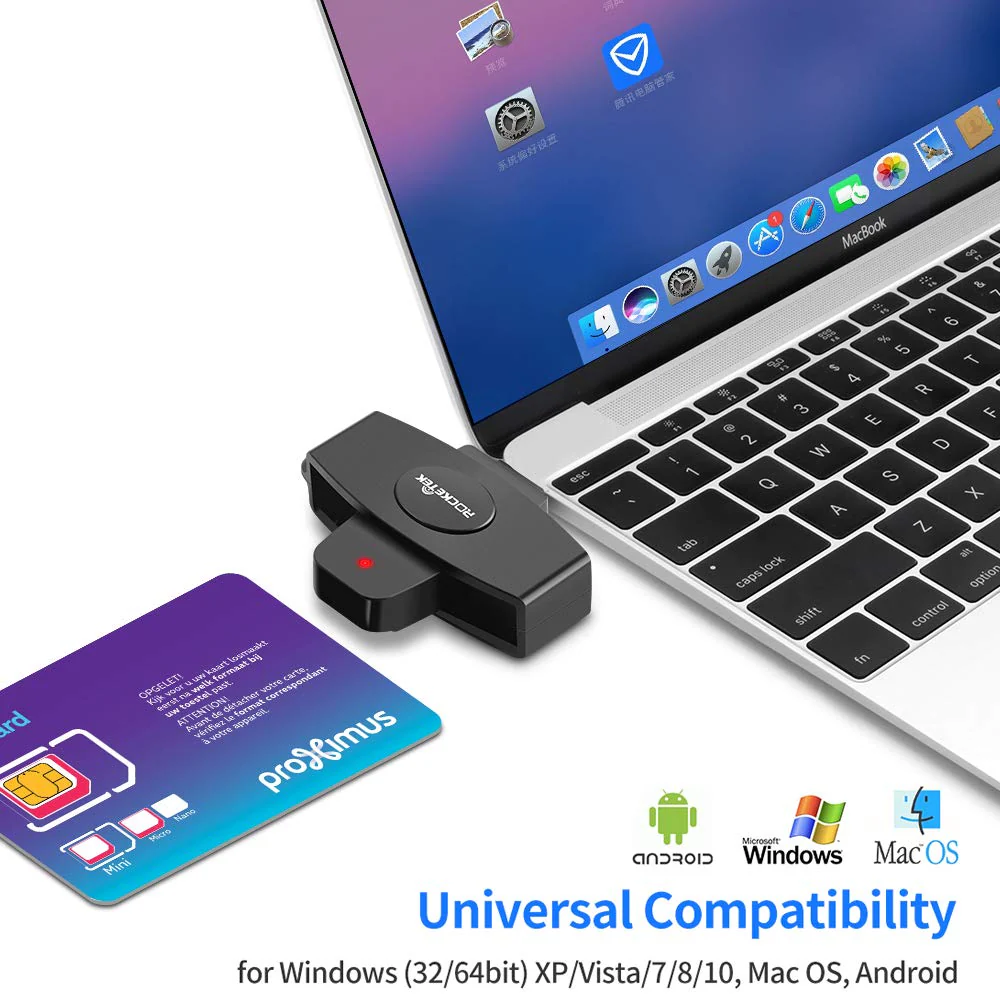 USB C DOD Military USB Common Access CAC Smart Card Reader and SIM Card Reader ID CAC Card Reader,Compatible with Mac Os, Windows,Linux - Image 3