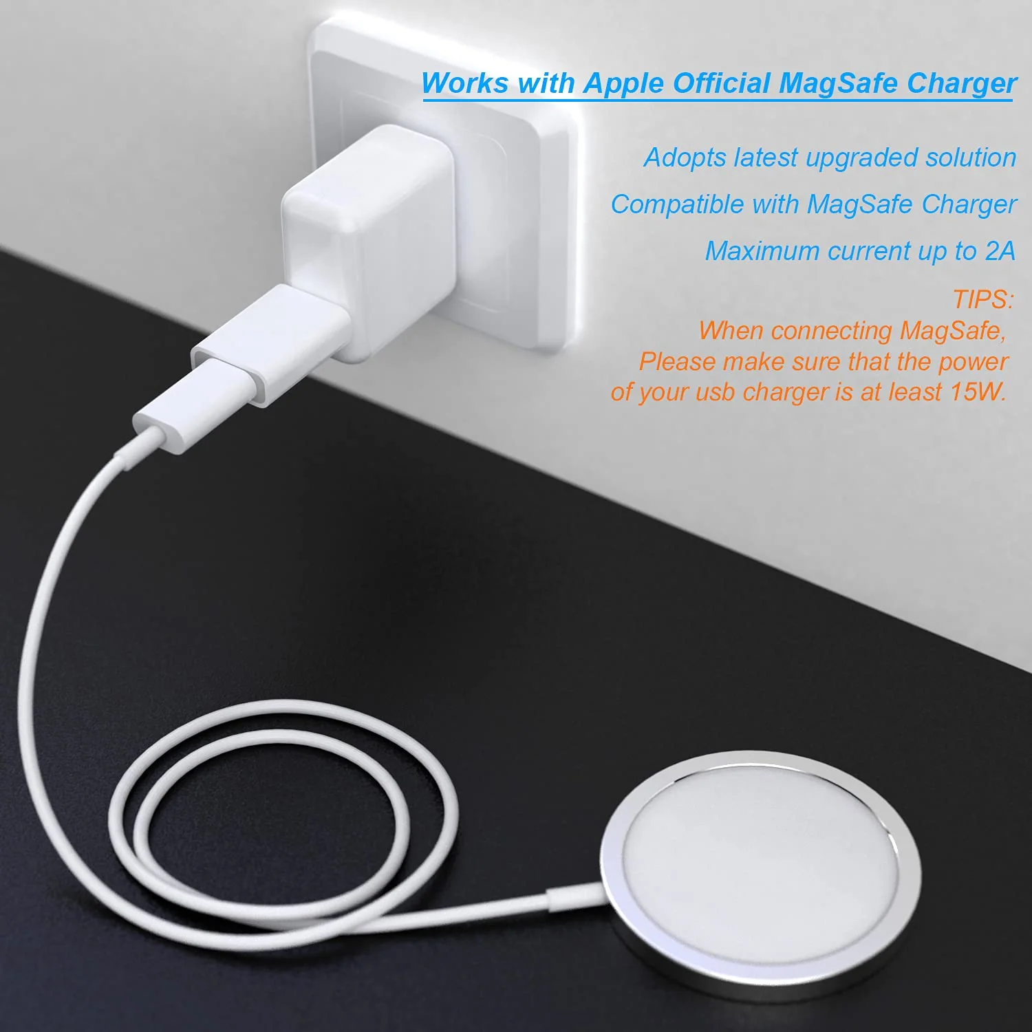 USB C Female to USB A Male Adapter Compatible with Apple MagSafe Charger,USB Type C to A Charger Cable Converter for iPhone 12 13 14 15 16 Mini Pro Max,Airpods,iPad,Galaxy Note,Pixel 8 7 6 5 4 Pack White - Image 2