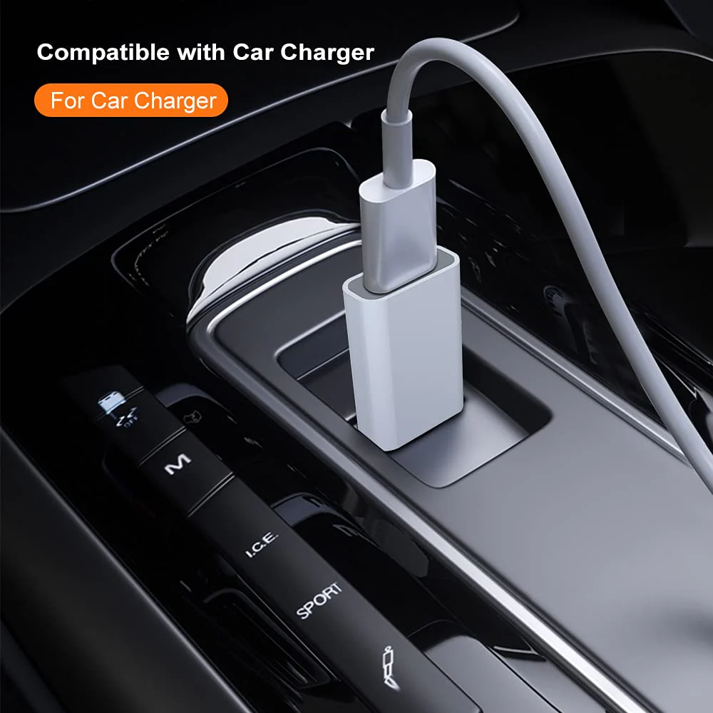USB C Female to USB A Male Adapter Compatible with Apple MagSafe Charger,USB Type C to A Charger Cable Converter for iPhone 12 13 14 15 16 Mini Pro Max,Airpods,iPad,Galaxy Note,Pixel 8 7 6 5 4 Pack White - Image 3
