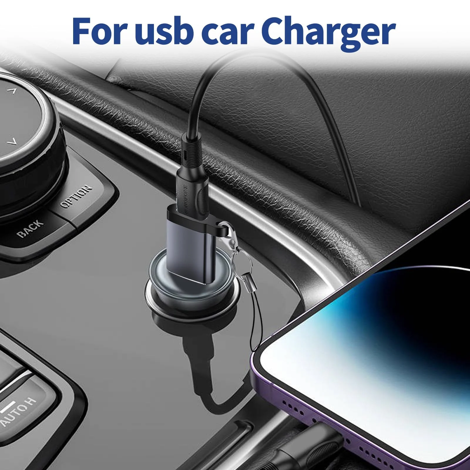 USB C Female to USB Male Adapter 3 Pack, USB C to USB 3.0 Adapter, Type C to USB A Charger Cable Converter Compatible for Apple Watch iPhone 15 14 13 AirPods 3 MacBook Samsung Galaxy Google Car JHAOUS - Image 6