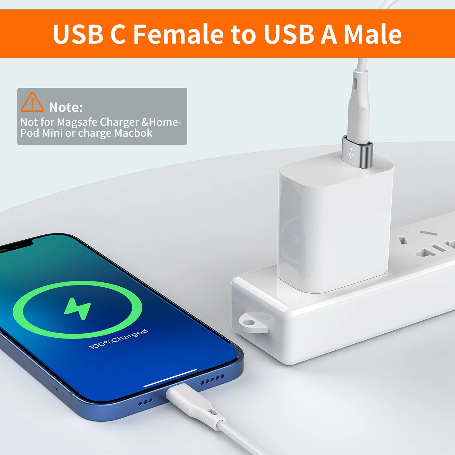USB C Female to USB Male Adapter (4-Pack),JXMOX Type C to USB A Charger Cable Adapter,Compatible with iPhone 11 12 Mini Pro Max,iPad 2021,Samsung Galaxy Note 10 S21 S20 Plus,Google Pixel 5 4 3 XL - Image 2