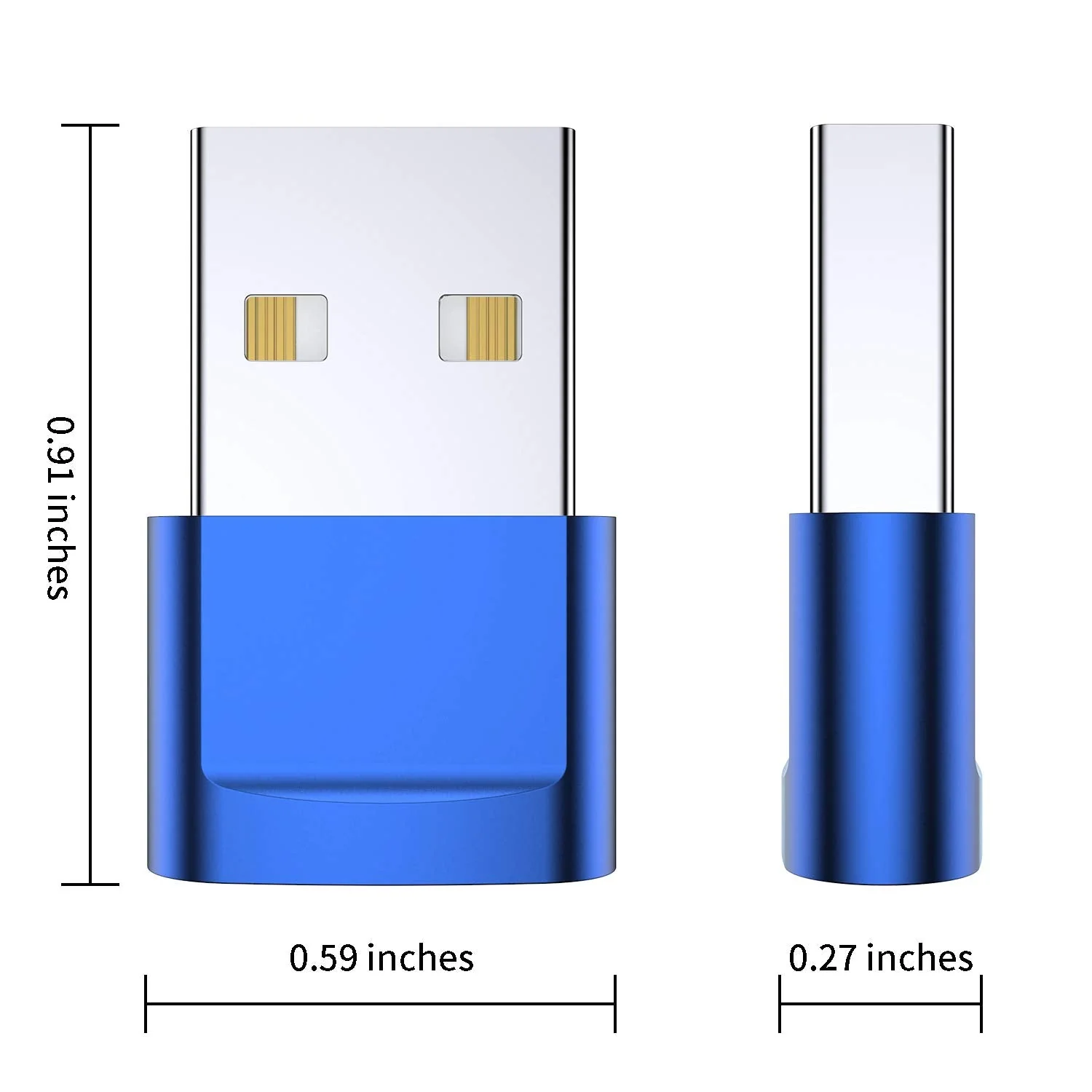 USB C Female to USB Male Adapter (4-Pack),Type C to USB A Charger Cable Adapter for iPhone 11 12 13 14 15 Plus Pro Max,Samsung Galaxy Note 10 S24 S23 S22 Ultra,Google Pixel 4 3 2,iPad Air 4 5 Mini 6 Blue - Image 7