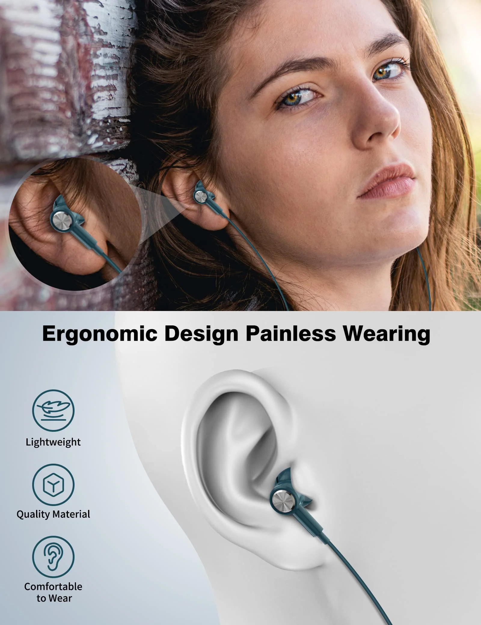 USB C Headphones Earbuds for iPhone 15 Plus iPad, Magnetic Wired Type C Earphone with Microphone for Android Samsung Galaxy S24 S23 S22 S21 FE S20 Note 20 10 Google Pixel 8 7 Pro 8A 6A 6 OnePlus Teal - Image 2