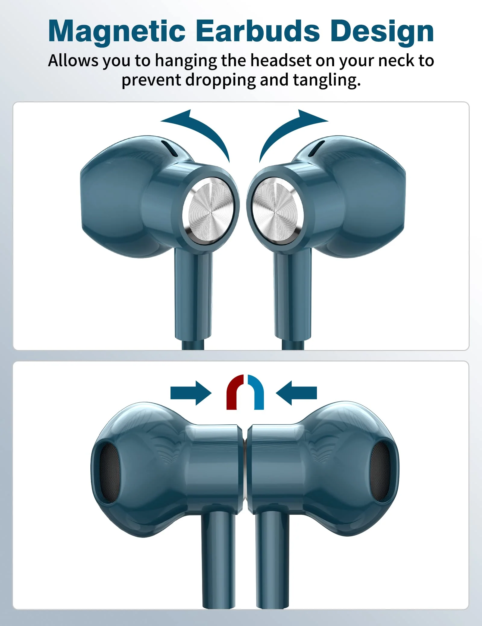USB C Headphones Earbuds for iPhone 15 Plus iPad, Magnetic Wired Type C Earphone with Microphone for Android Samsung Galaxy S24 S23 S22 S21 FE S20 Note 20 10 Google Pixel 8 7 Pro 8A 6A 6 OnePlus Teal - Image 7