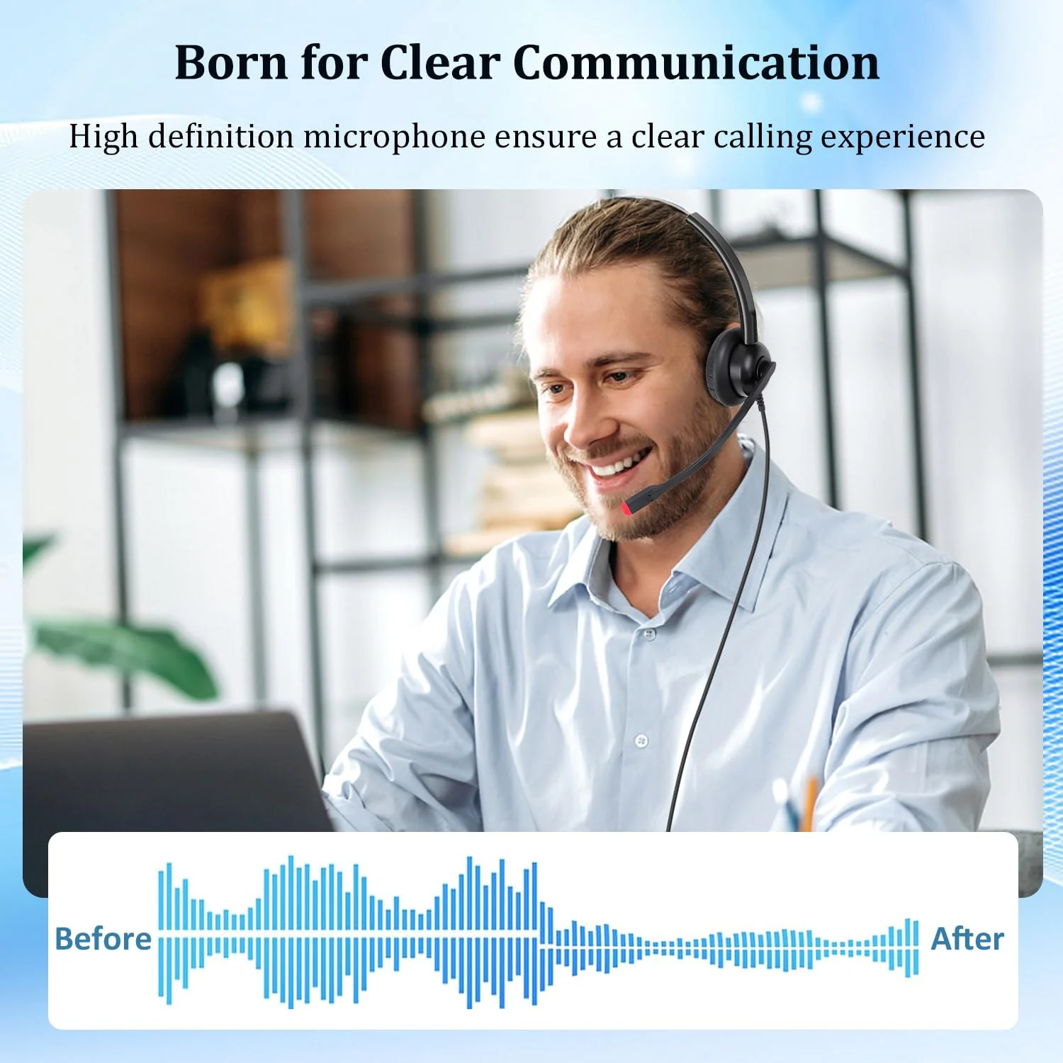 USB C Headset with Microphone Noise Cancelling for PC Mac, Wired USB Type C Headphones for iPhone Android Samsung Laptop Zoom Skype Webinars Home Office, in-line Control, Clear Chat - Image 2