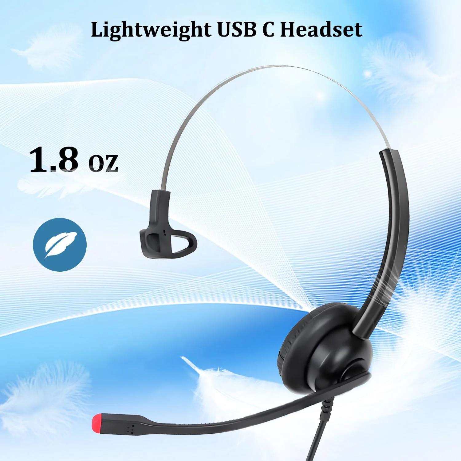 USB C Headset with Microphone Noise Cancelling for PC Mac, Wired USB Type C Headphones for iPhone Android Samsung Laptop Zoom Skype Webinars Home Office, in-line Control, Clear Chat - Image 4