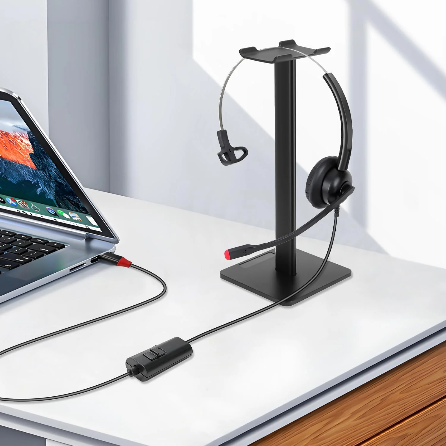 USB C Headset with Microphone Noise Cancelling for PC Mac, Wired USB Type C Headphones for iPhone Android Samsung Laptop Zoom Skype Webinars Home Office, in-line Control, Clear Chat - Image 7