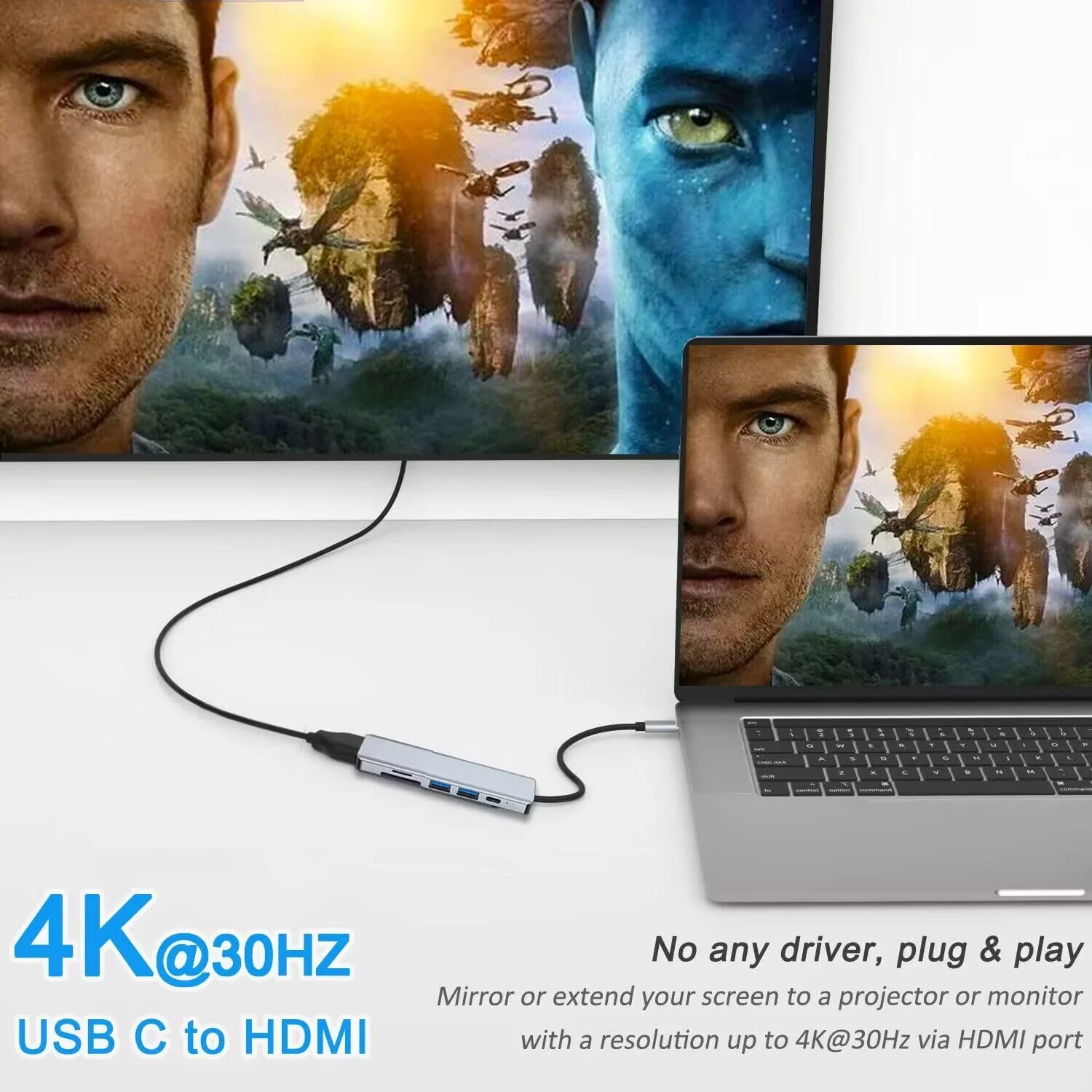 USB C Hub HDMI Adapter, USB C SD Card Reader, USB C to HDMI 4K with100W PD, USB 3.0, SD/TF Card Reader for iphone 15, MacBook Air/Pro, iPad Pro, Mac, Dell/Acer/HP/ASUS/Switch - Image 3