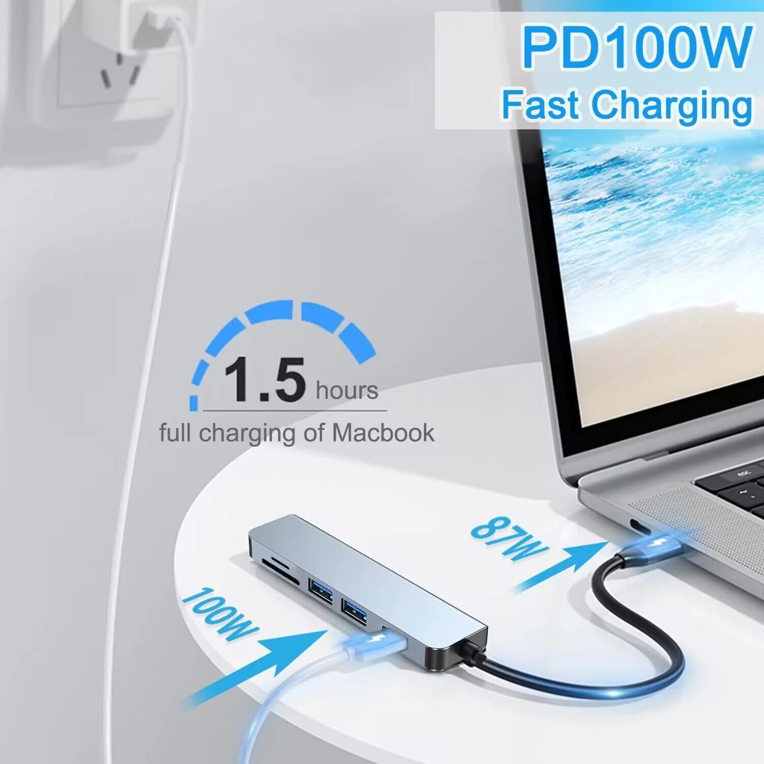 USB C Hub HDMI Adapter, USB C SD Card Reader, USB C to HDMI 4K with100W PD, USB 3.0, SD/TF Card Reader for iphone 15, MacBook Air/Pro, iPad Pro, Mac, Dell/Acer/HP/ASUS/Switch - Image 4