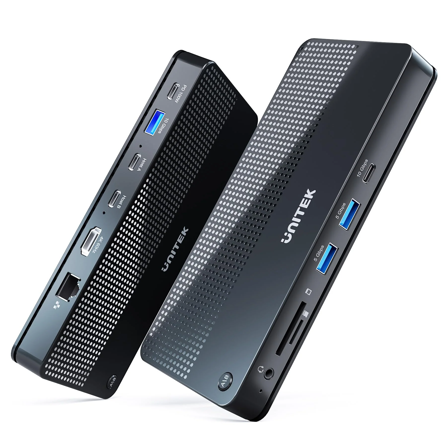 USB C KVM Switch HDMI 4K@60Hz Unitek Switches Selector 2 Computers Sharing HD Monitor,Mouse, Keyboard,Printer, Scanner, One Button Switch Adapter with 2 Pack USB C Cables, Thunderbolt 3 Compatible All-in-One KVM