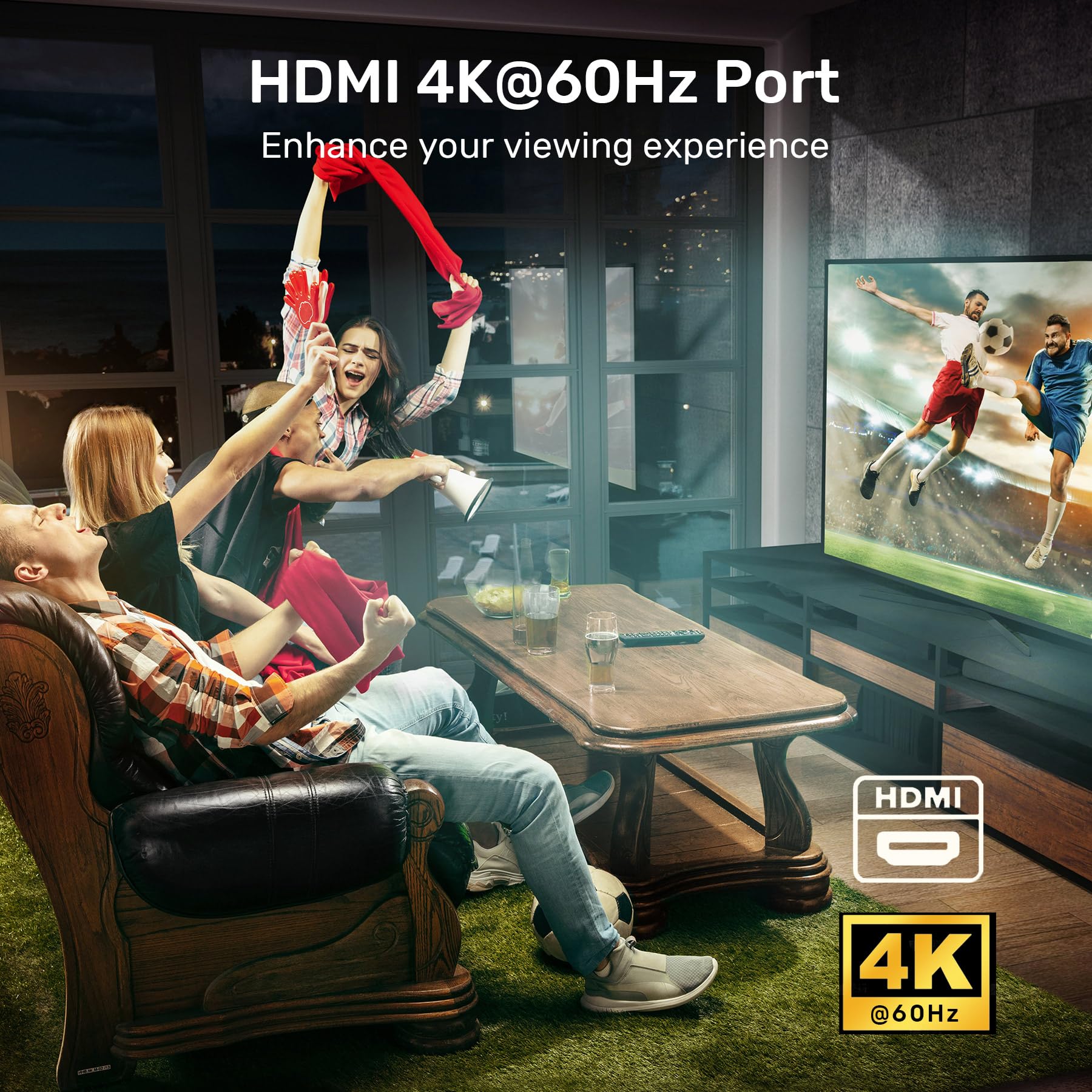 USB C KVM Switch HDMI 4K@60Hz Unitek Switches Selector 2 Computers Sharing HD Monitor,Mouse, Keyboard,Printer, Scanner, One Button Switch Adapter with 2 Pack USB C Cables, Thunderbolt 3 Compatible All-in-One KVM - Image 5