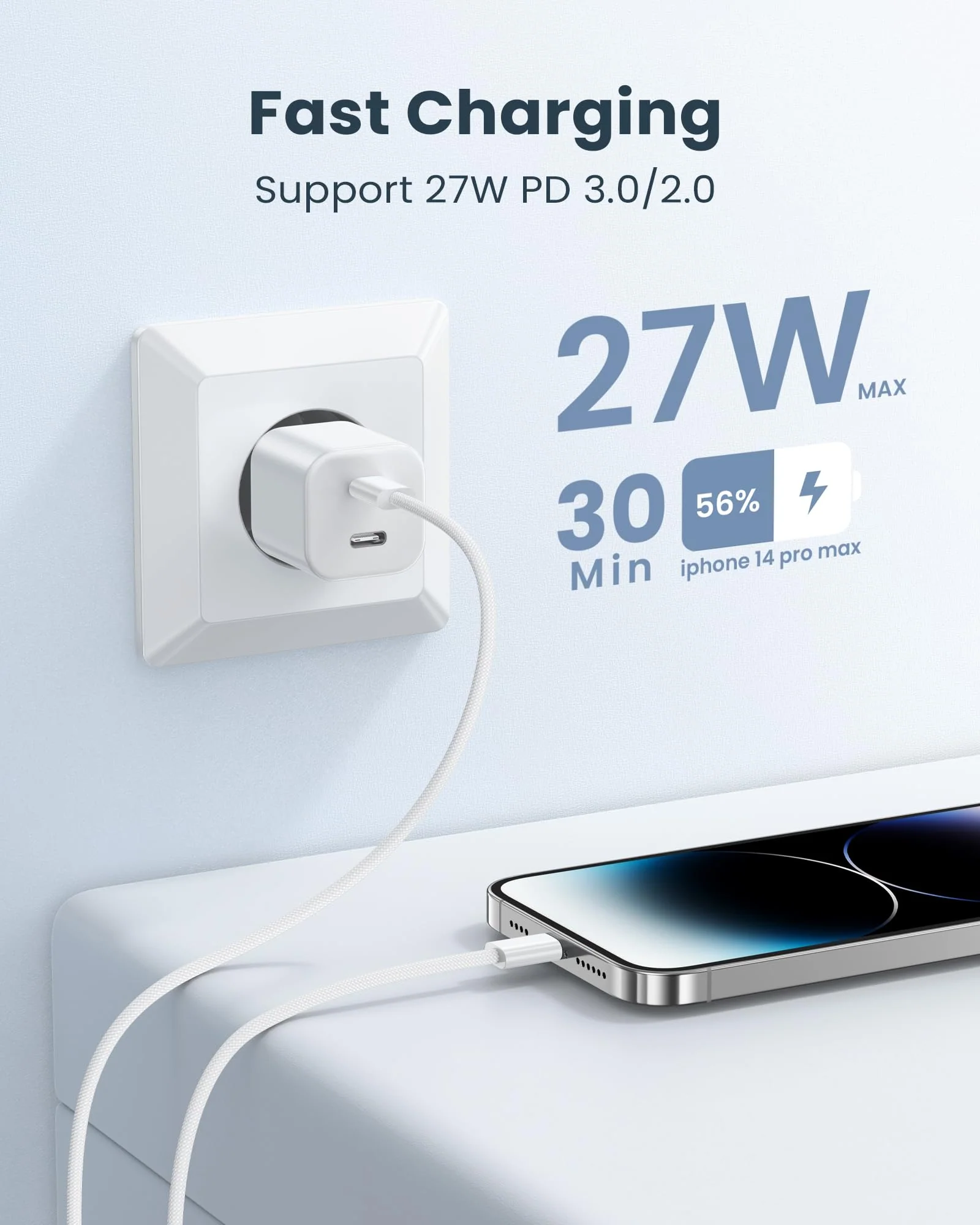USB C Lightning Cable 1 m 2 Pack, [Apple MFi Certified] Original Charging Cable iPhone Power Delivery iPhone Charging Cable USB C for iPhone 14 13 12 11 Pro Max XS XR X 8 Plus 8 SE2020 1 m + 1 m White - Image 2