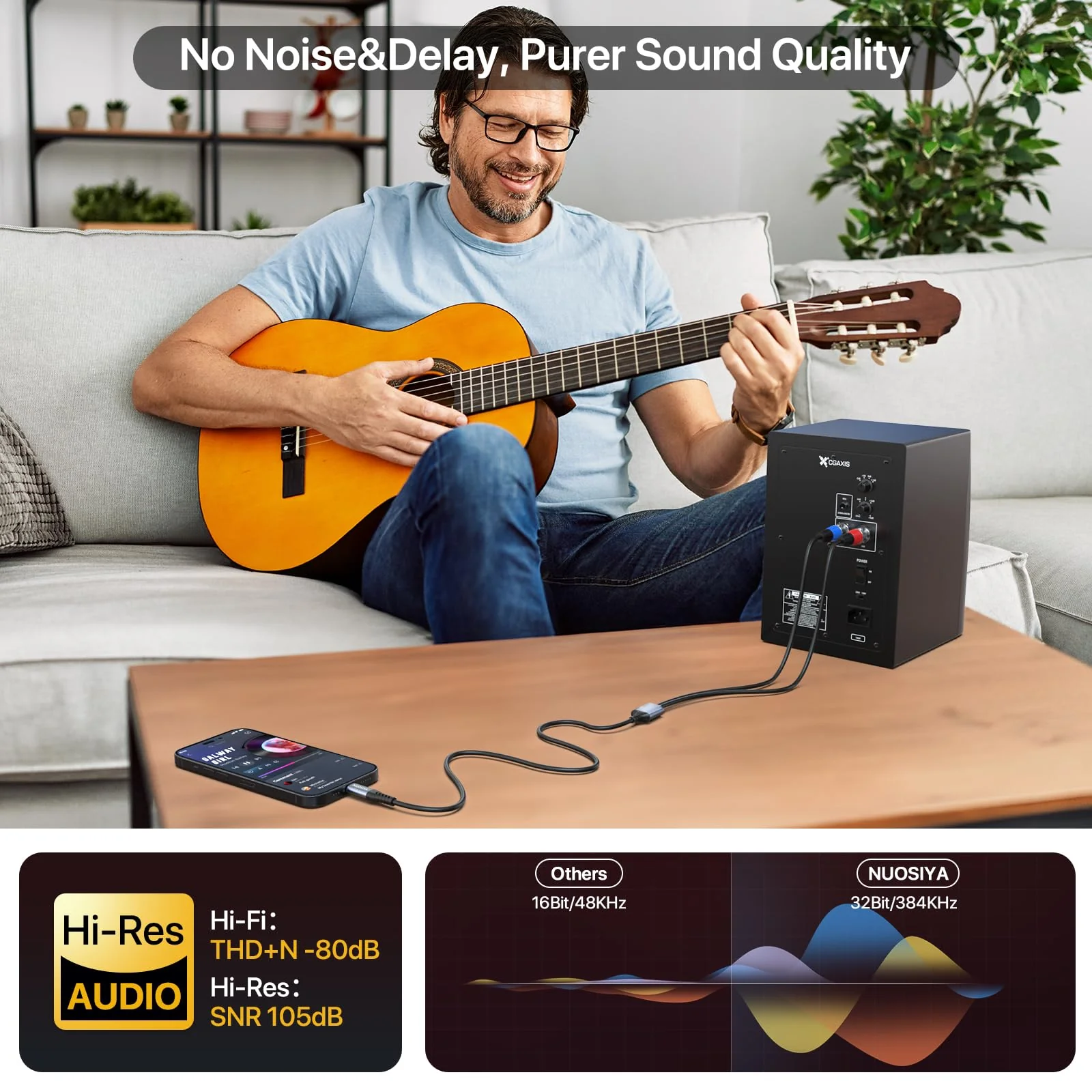 USB C to Dual XLR Male Audio Cable, 32Bit/384Khz USB Type C to 2 XLR Male Adapter Stereo Power Amplifier Cable for Connecting Smartphones USB C to Active Speaker, Laptops,Mixer Console (2M/ 6.6FT) - Image 7