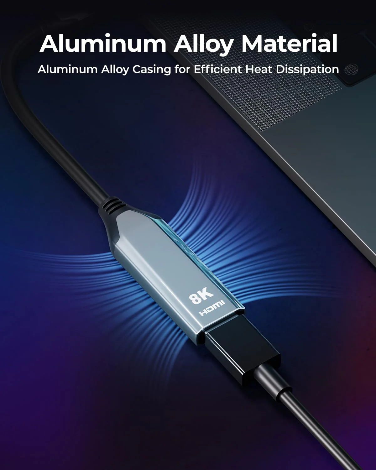 USB C to HDMI Adapter 8K@60Hz, Type C to HDMI Converter 4K@144Hz [Thunderbolt 3/4 Compatible] - Supports 48Gbps, HDR10, Dolby Vision, Adapter HDMI for iPhone 16/15, S23, Laptops, Tablets - Image 6