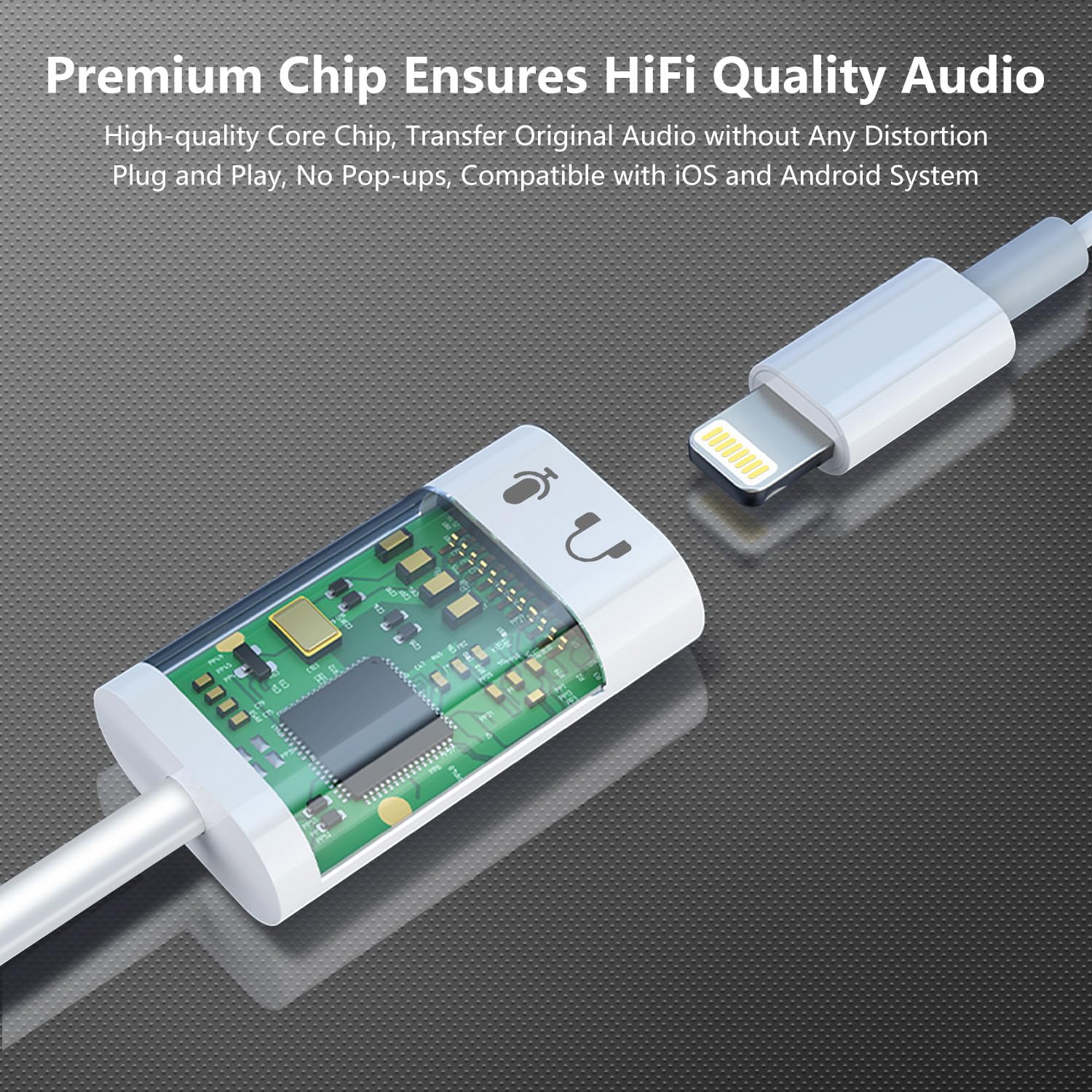 USB C to Lightning Audio Adapter, USB Type C Male to Lightning Female Earphone Converter Compatible with iPhone 16/16Pro/15/15Pro, iPad Pro, iPad Air 6/5/4, MacBook and More (Audio Only, No Charge) White - Image 5