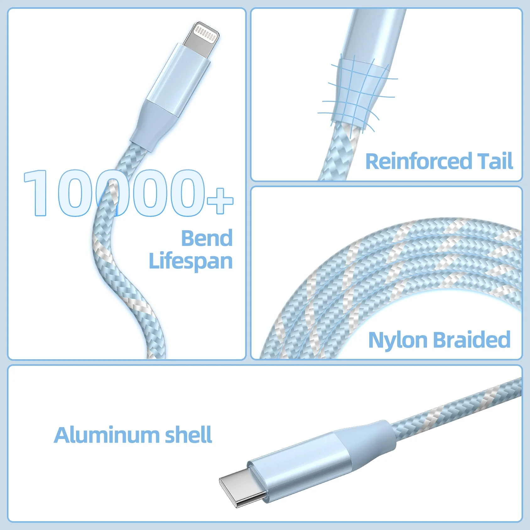 USB C to Lightning Cable 3 Pack 6FT Apple MFi Certified iPhone Charger Fast Charging Type c to Lightning Cable iPhone Fast Charger for iPhone 14 13 12 11 Pro Max Xr Xs 8 and More - Image 4