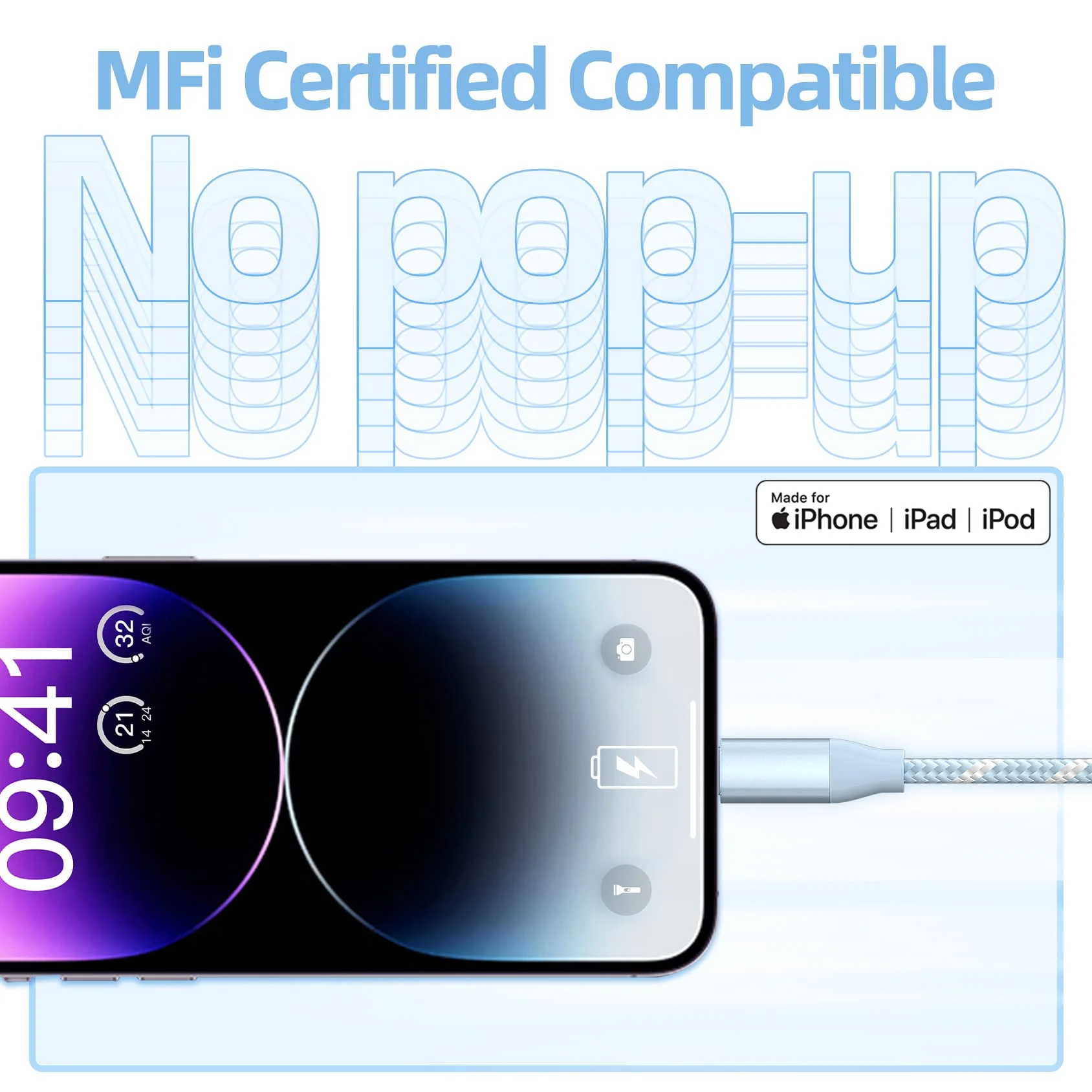 USB C to Lightning Cable 3 Pack 6FT Apple MFi Certified iPhone Charger Fast Charging Type c to Lightning Cable iPhone Fast Charger for iPhone 14 13 12 11 Pro Max Xr Xs 8 and More - Image 5
